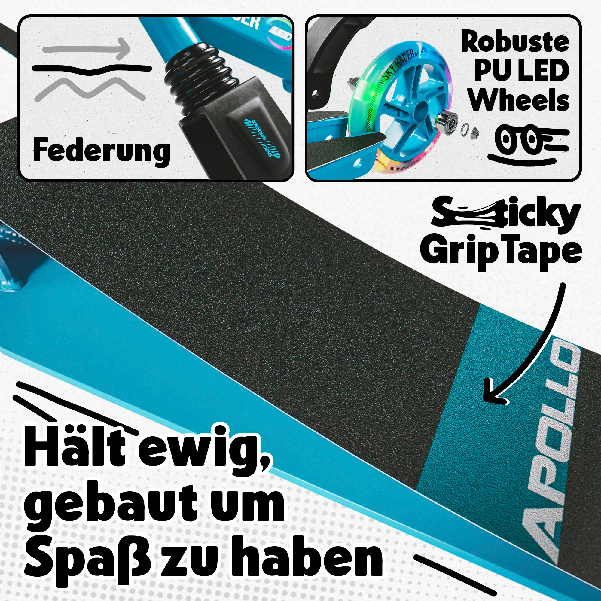 145mm City Scooter mit Federung "Skyracer" klappbar und höhenverstellbar - Image 12
