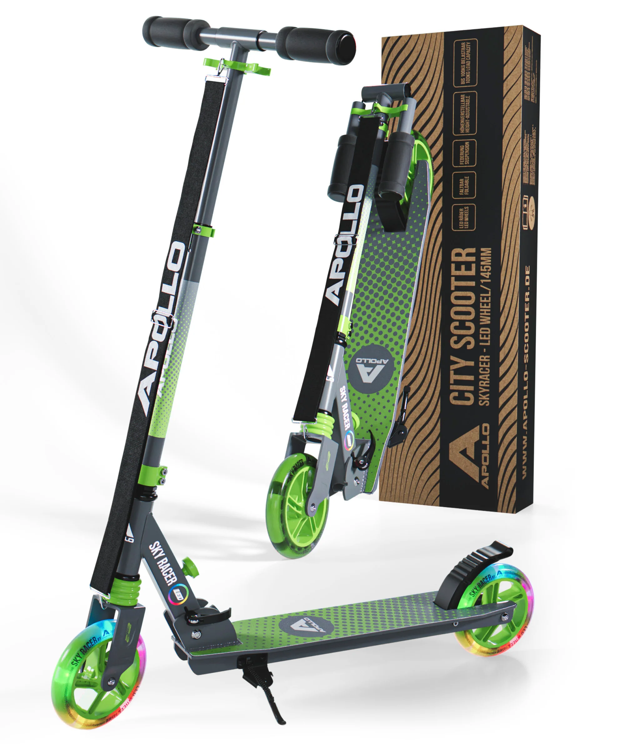 145mm City Scooter mit Federung "Skyracer" klappbar und höhenverstellbar - Image 30