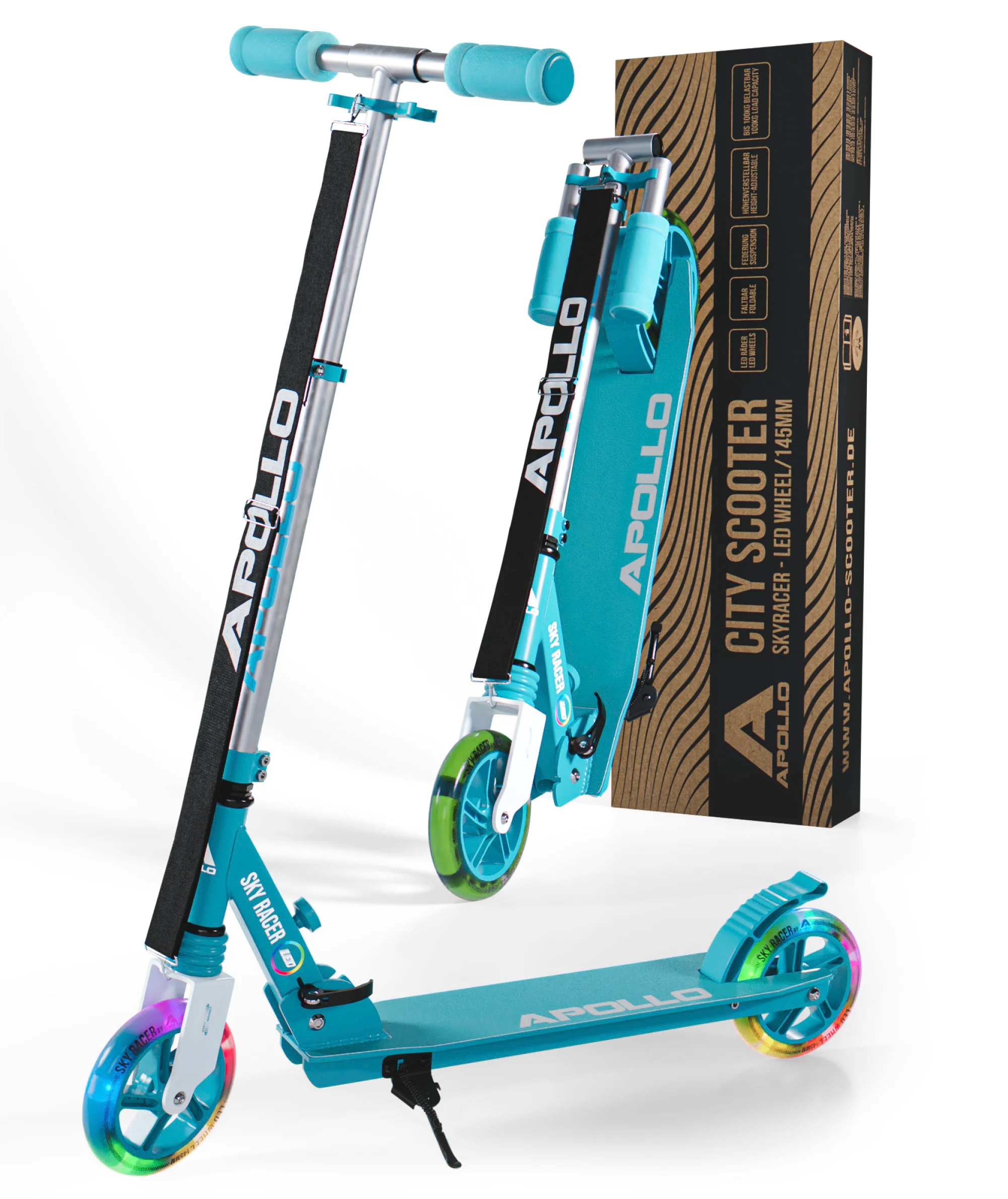 145mm City Scooter mit Federung "Skyracer" klappbar und höhenverstellbar - Image 37