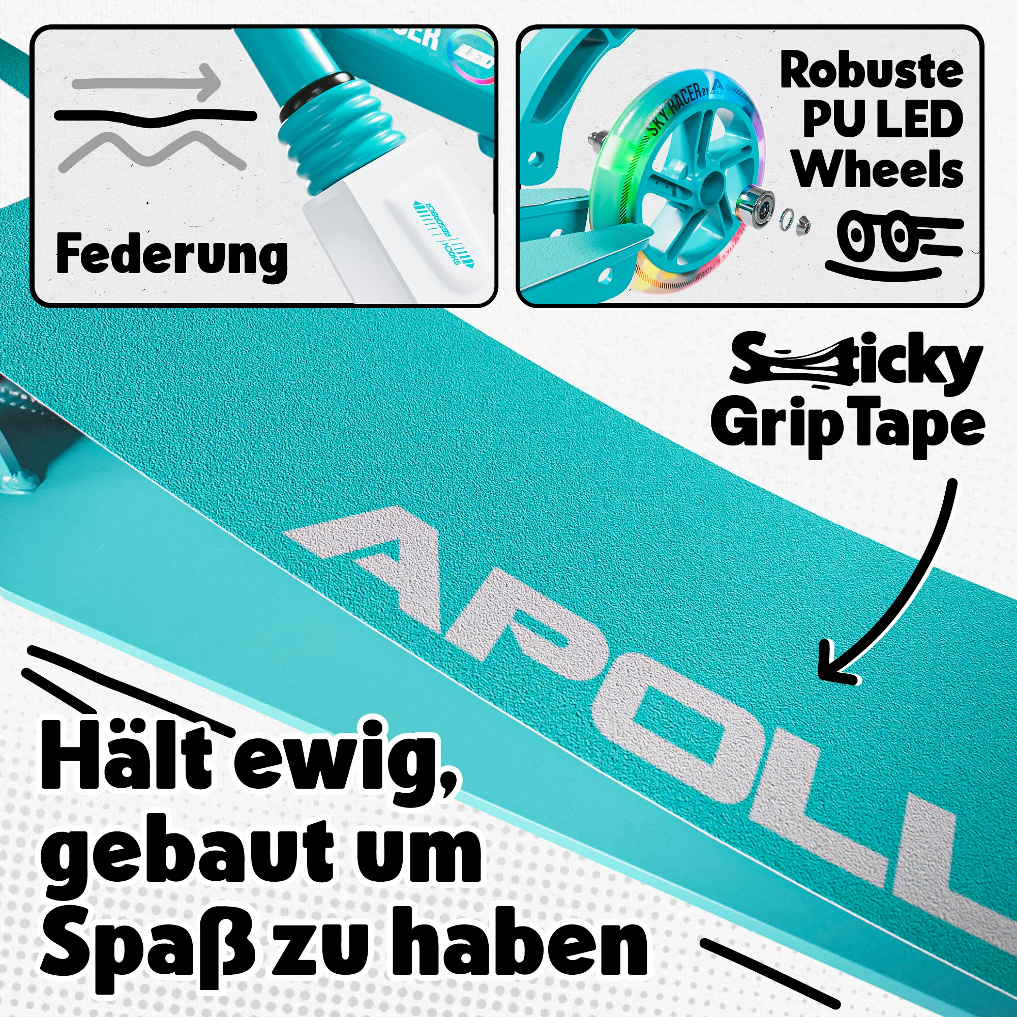 145mm City Scooter mit Federung "Skyracer" klappbar und höhenverstellbar - Image 40