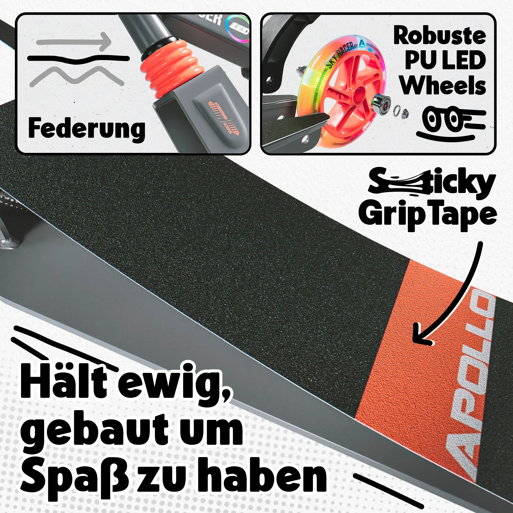 145mm City Scooter mit Federung "Skyracer" klappbar und höhenverstellbar - Image 5
