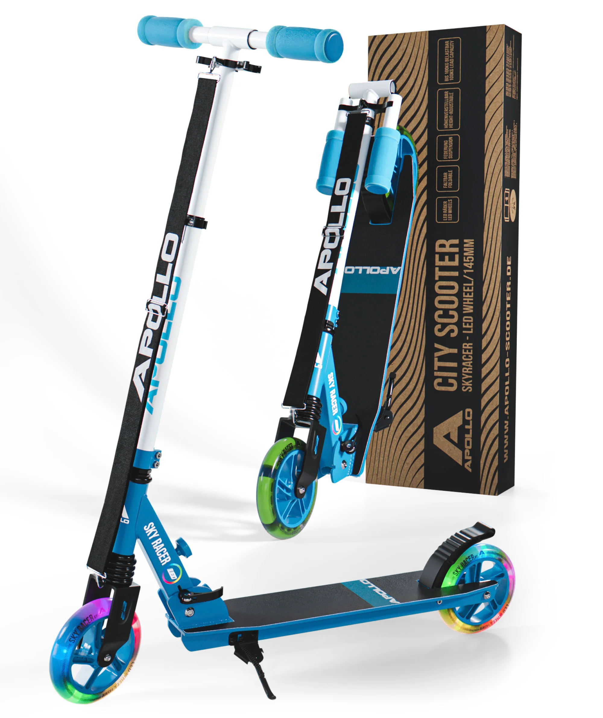 145mm City Scooter mit Federung "Skyracer" klappbar und höhenverstellbar - Image 9