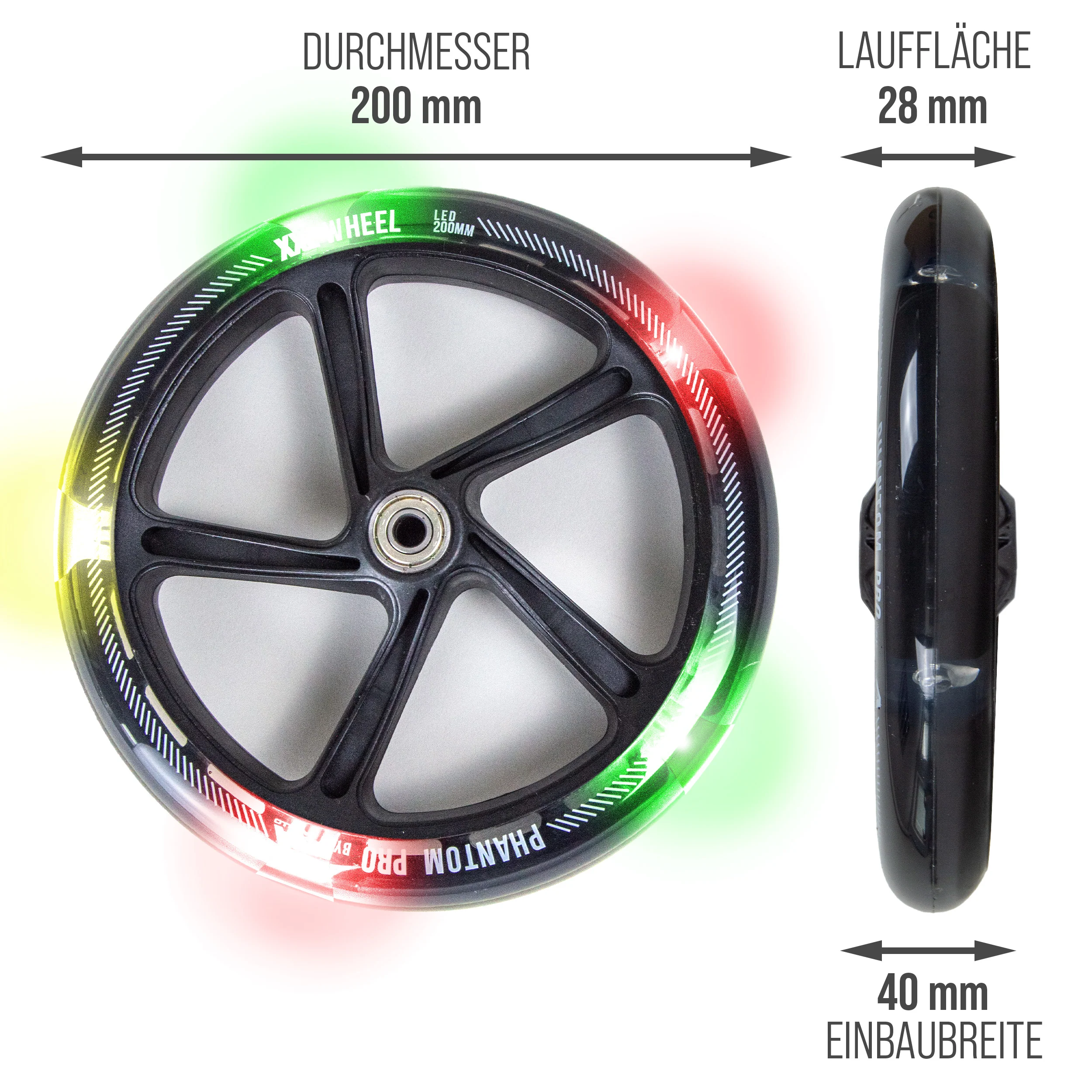 200 mm Ersatzräderset für City Scooter - Phantom / Spectre - Image 11