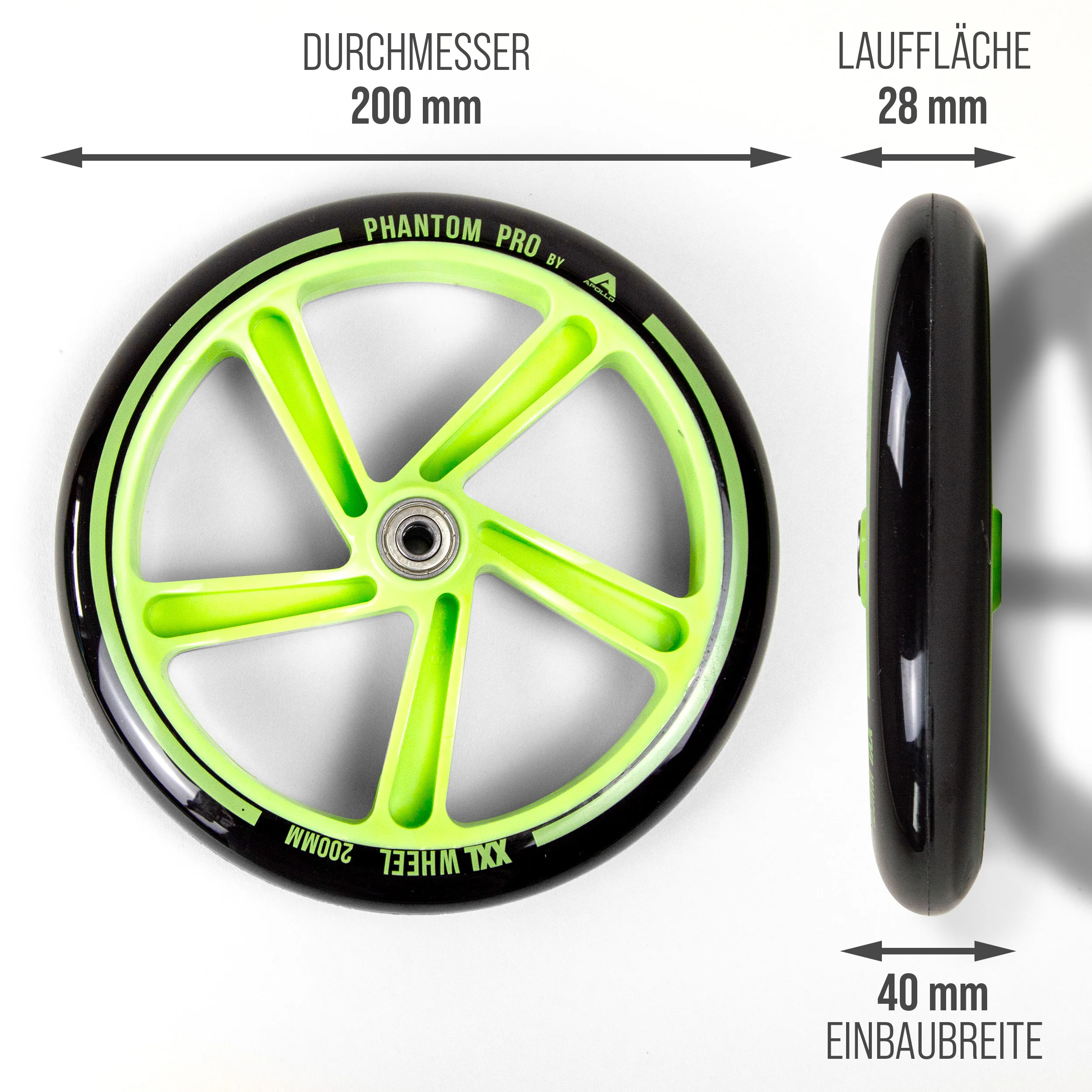 200 mm Ersatzräderset für City Scooter - Phantom / Spectre - Image 17
