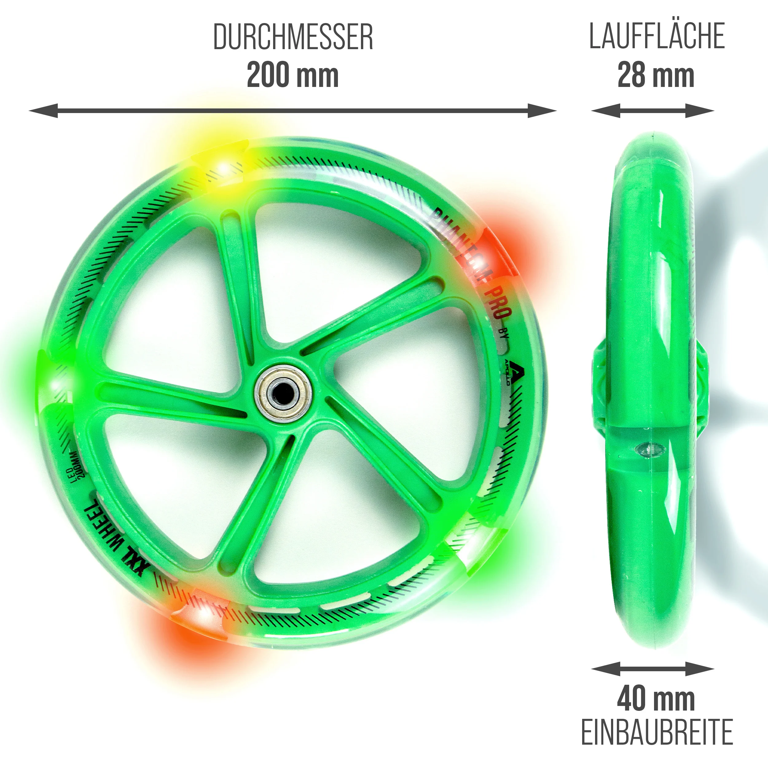 200 mm Ersatzräderset für City Scooter - Phantom / Spectre - Image 35