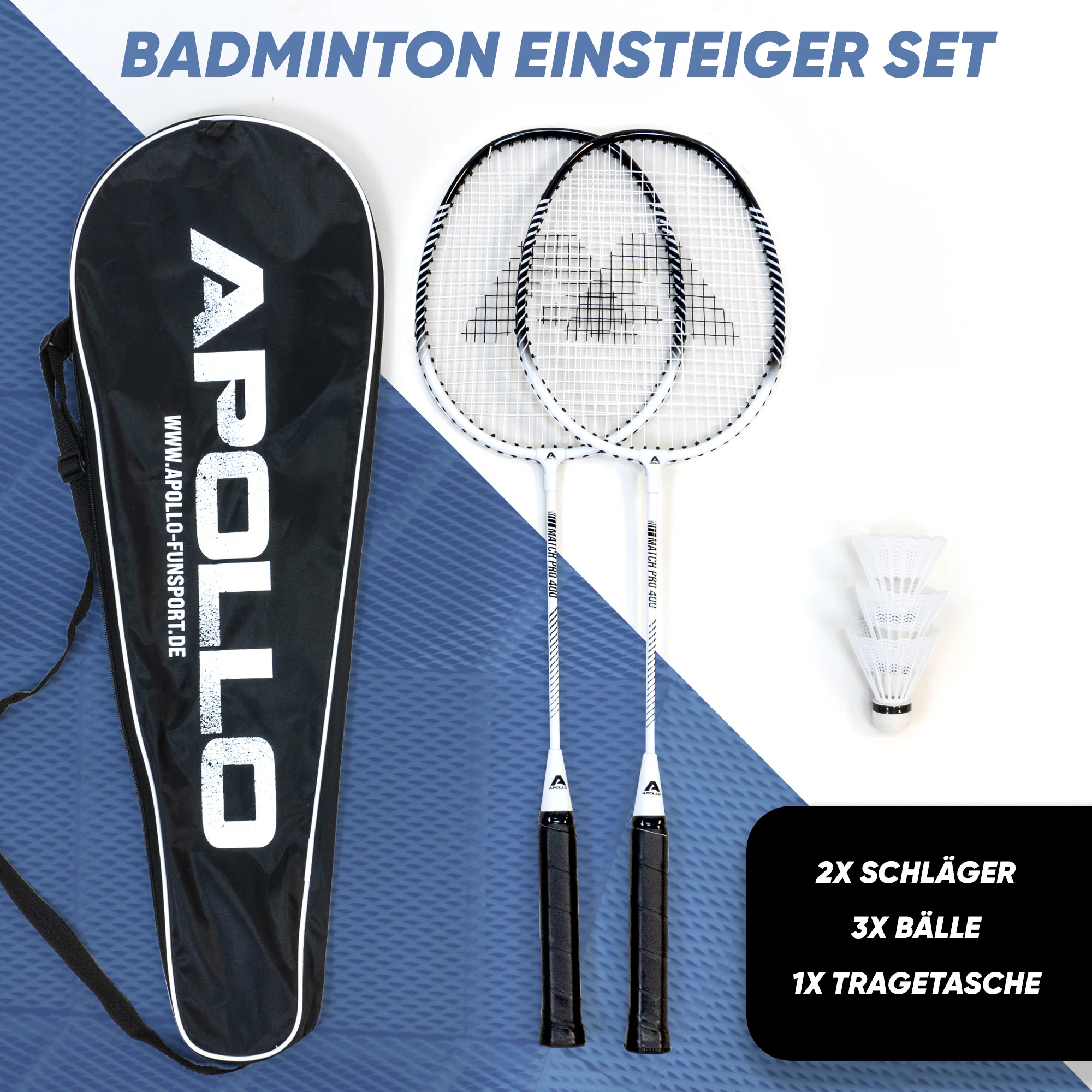 Badminton Set Match Pro 400 - inkl. Tasche, 2x Schläger, Bälle - Image 10