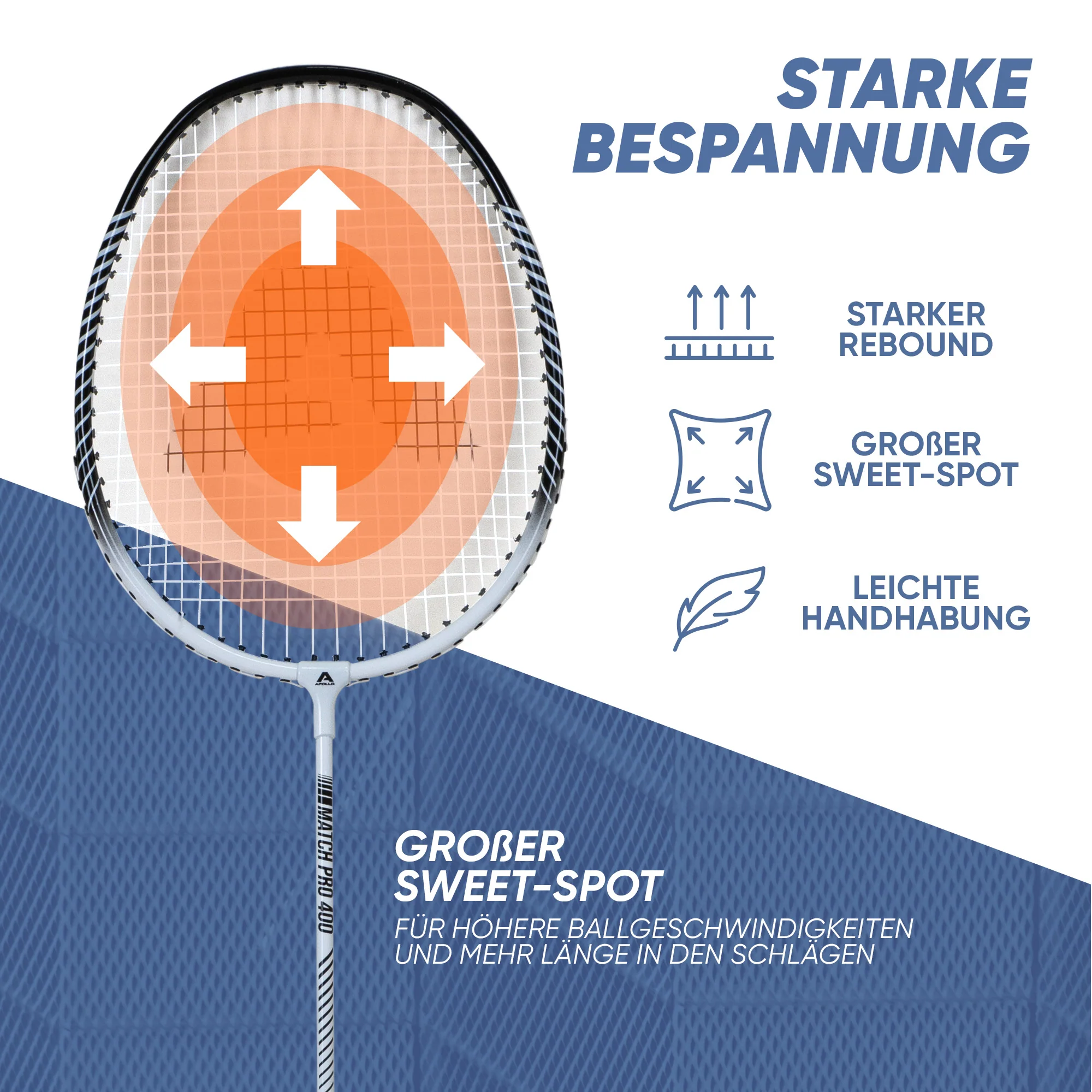Badminton Set Match Pro 400 - inkl. Tasche, 2x Schläger, Bälle - Image 11