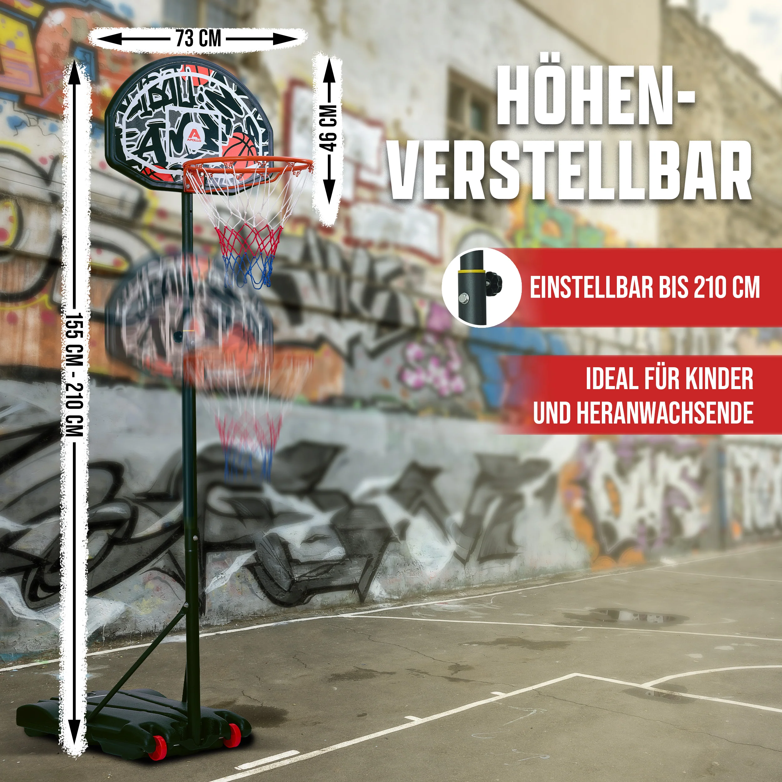 Apollo Basketballkorb mit Ständer und Rollen - Image 12