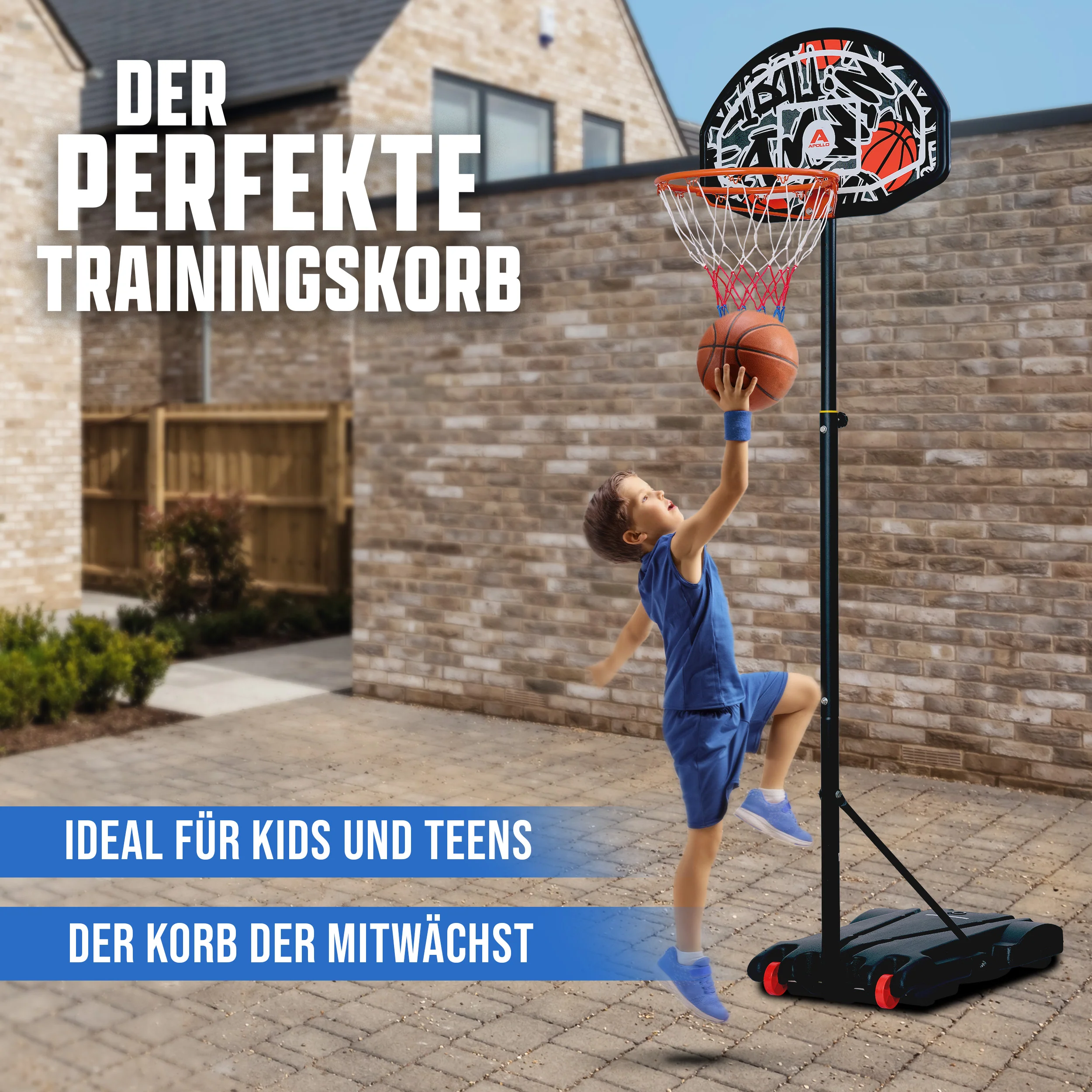 Apollo Basketballkorb mit Ständer und Rollen - Image 14
