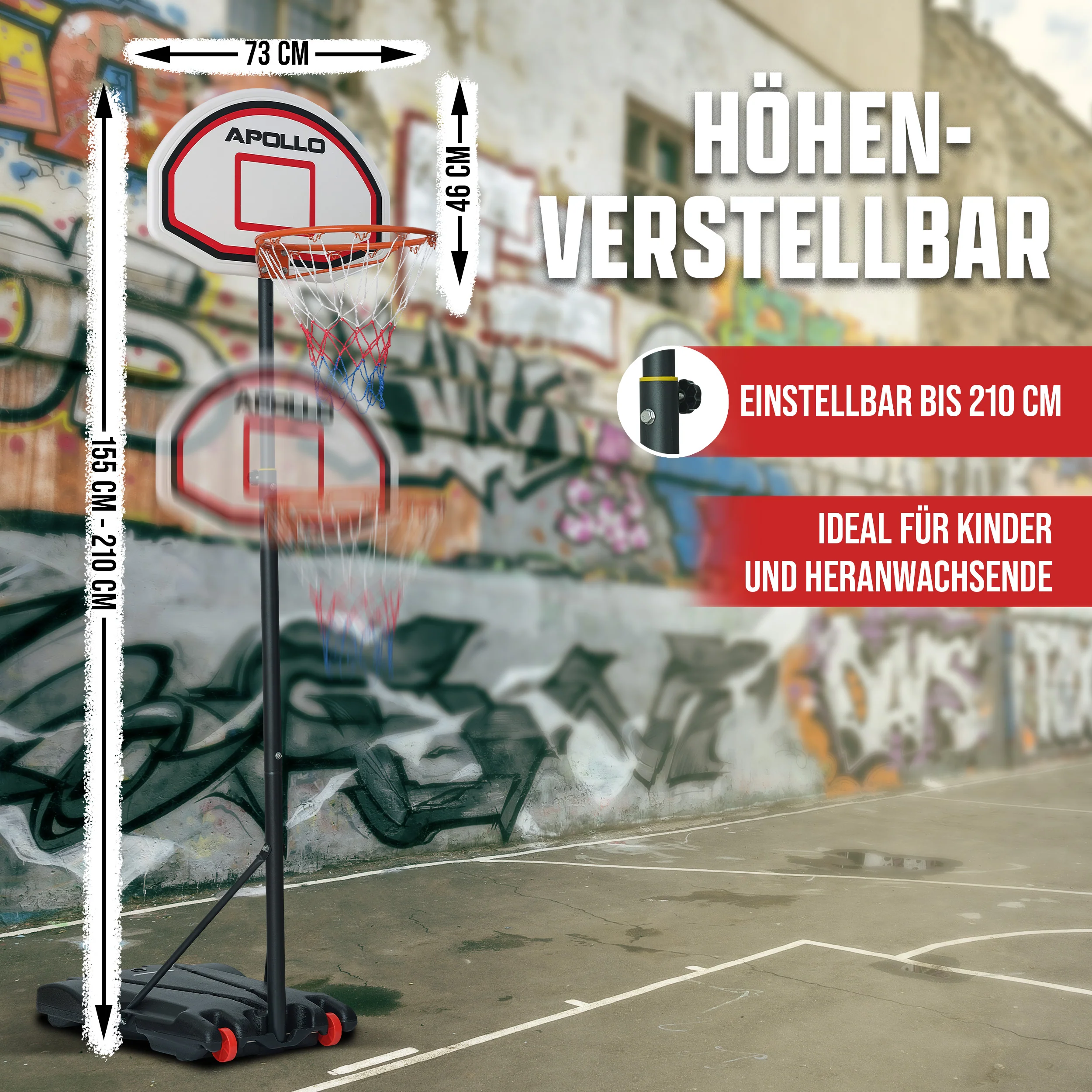 Apollo Basketballkorb mit Ständer und Rollen - Image 5