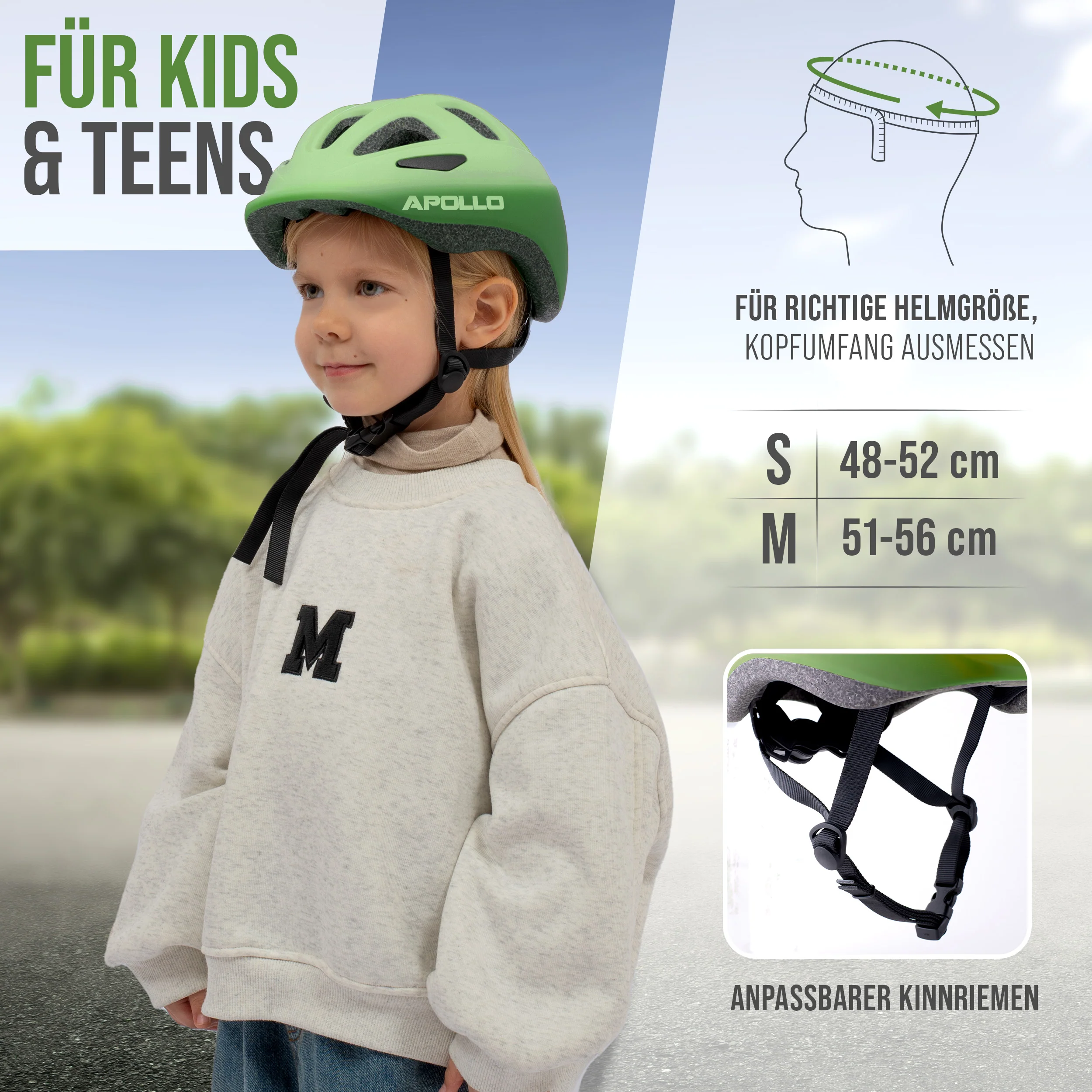 Apollo Kinder Fahrradhelm, Helm für Kinder & Jugendliche, Multisport Helm - Image 27
