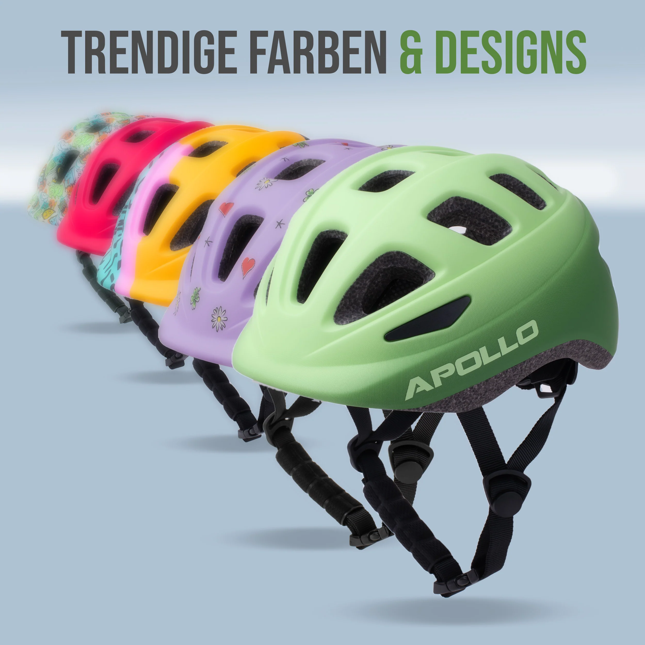Apollo Kinder Fahrradhelm, Helm für Kinder & Jugendliche, Multisport Helm - Image 28