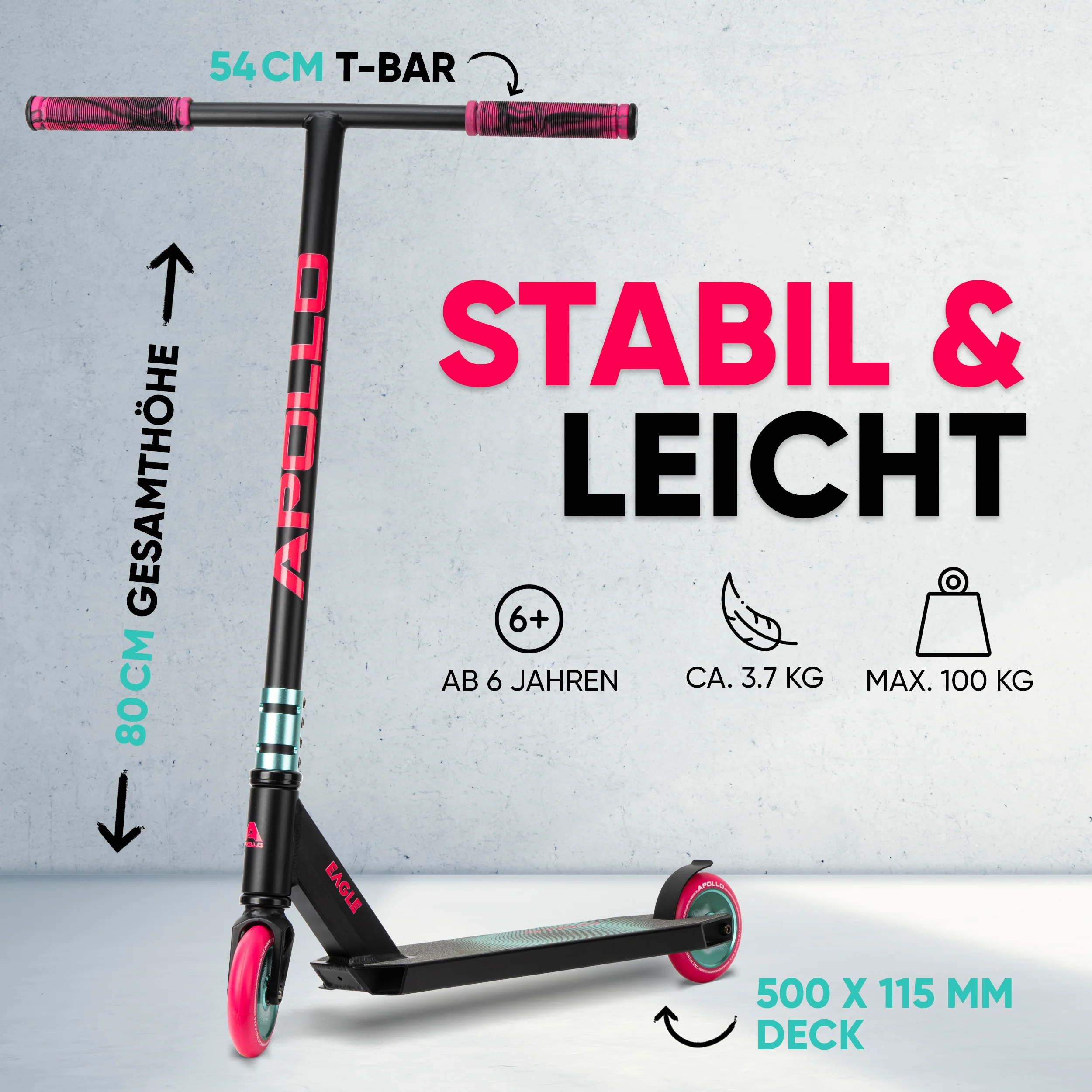 Stunt Scooter 'Eagle' - eloxierter Profi Stuntroller mit ABEC 9 Kugellagern - Image 12