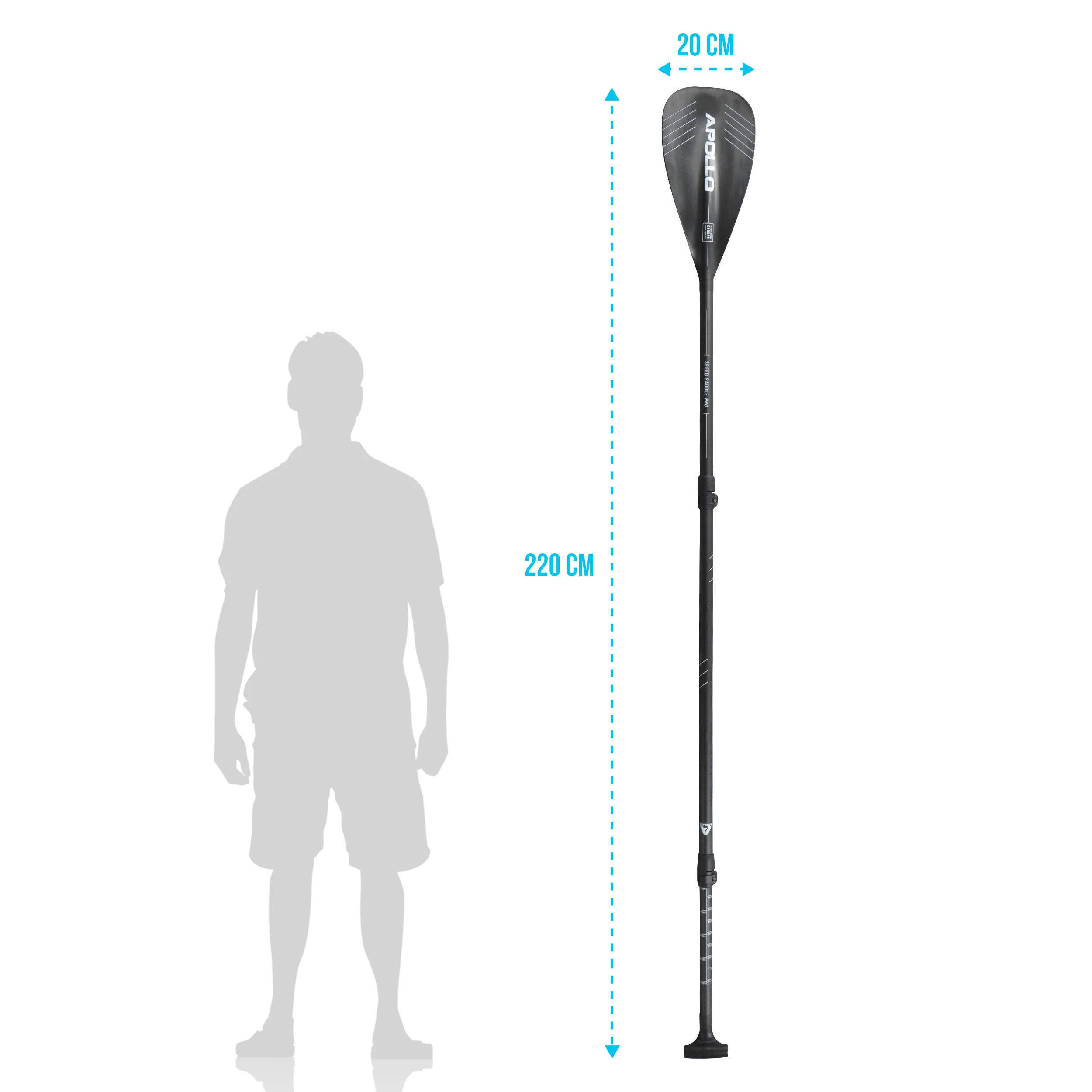 Apollo SUP Paddel - 3 teiliges Stechpaddel aus Carbon und Fiberglas - Image 12