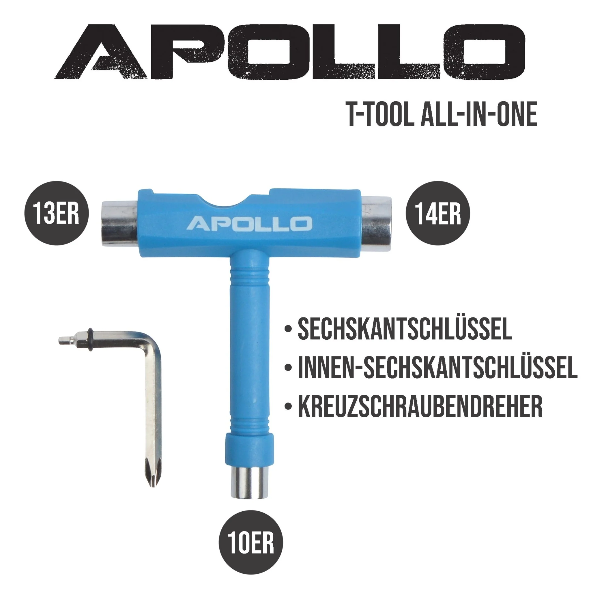 Apollo T-Tool Schraubenschlüssel für Skateboards & Longboards - Image 16