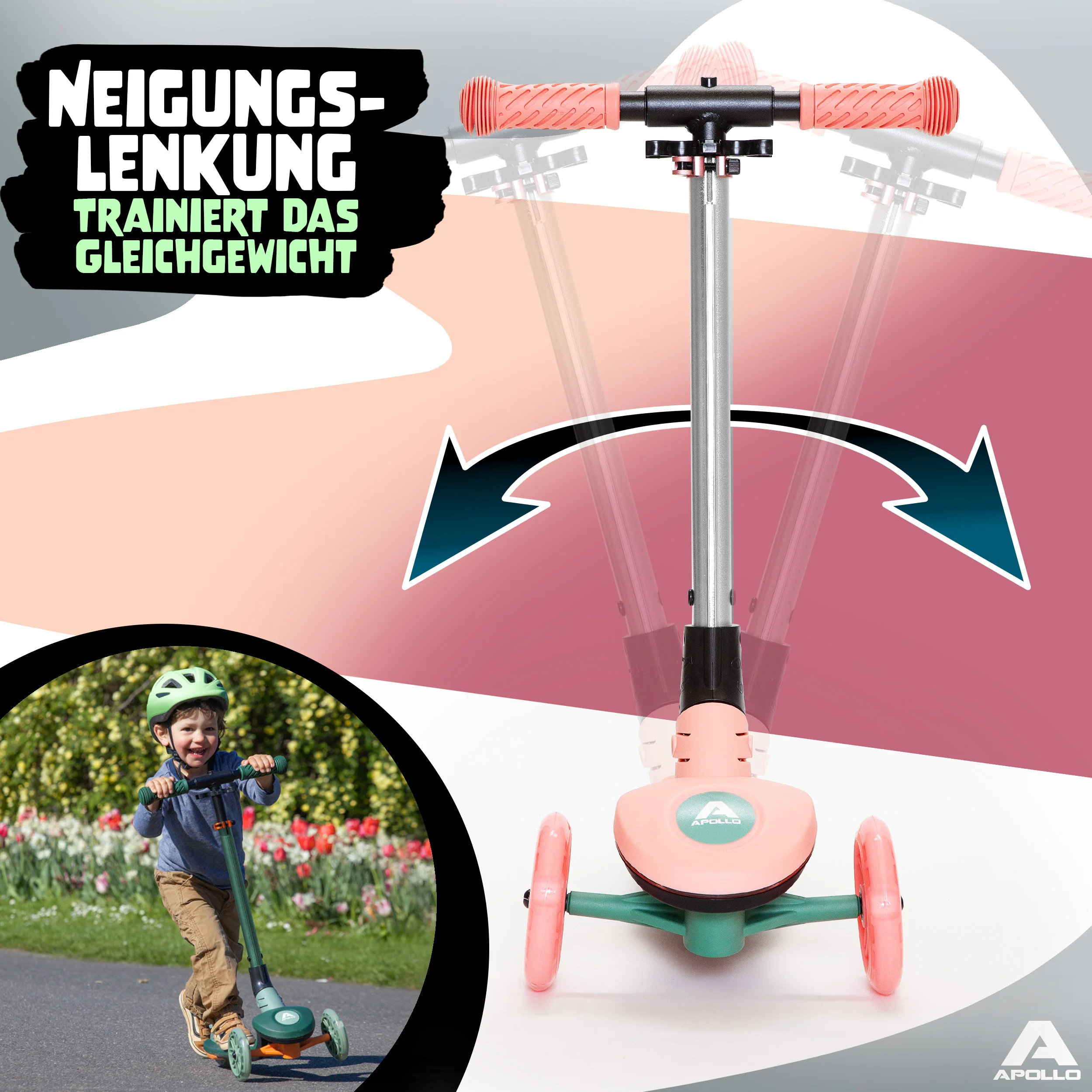 Apollo Whizzie LED Kinderroller, höhenverstellbarer Dreiradscooter für Kinder ab 3 Jahre - Image 8