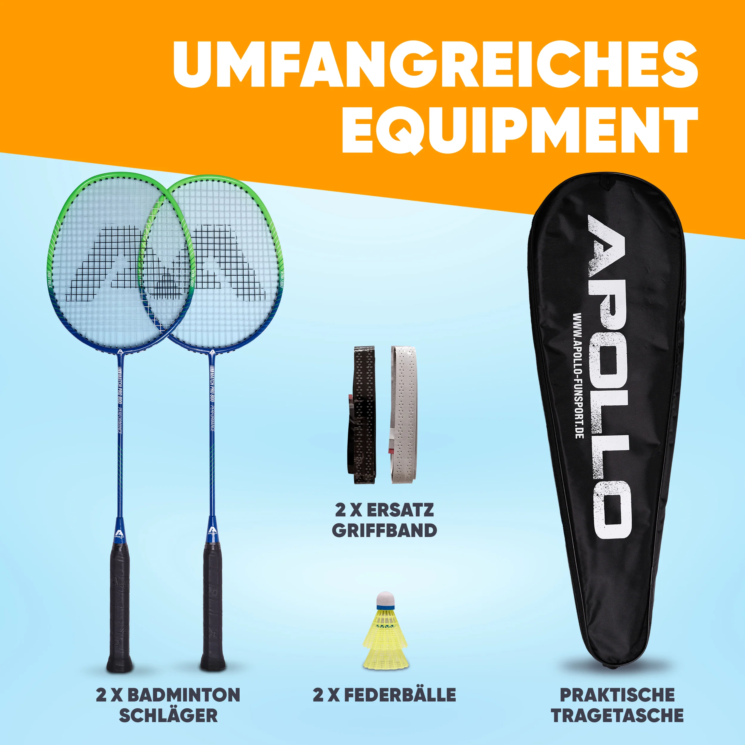 Badminton Set Match Pro 800 - inkl. Tasche, 2x Schläger, Bälle - Image 11