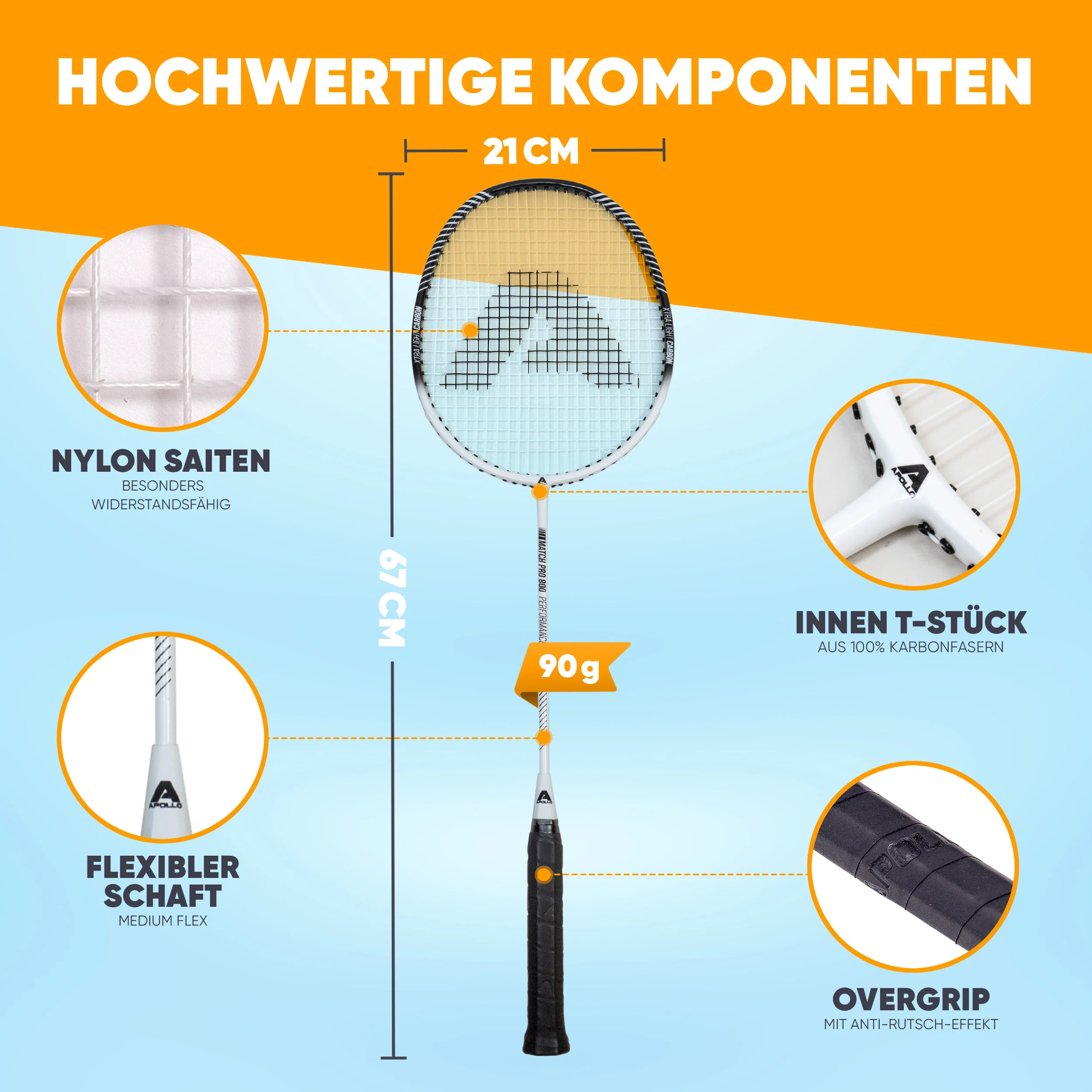 Badminton Set Match Pro 800 - inkl. Tasche, 2x Schläger, Bälle - Image 16