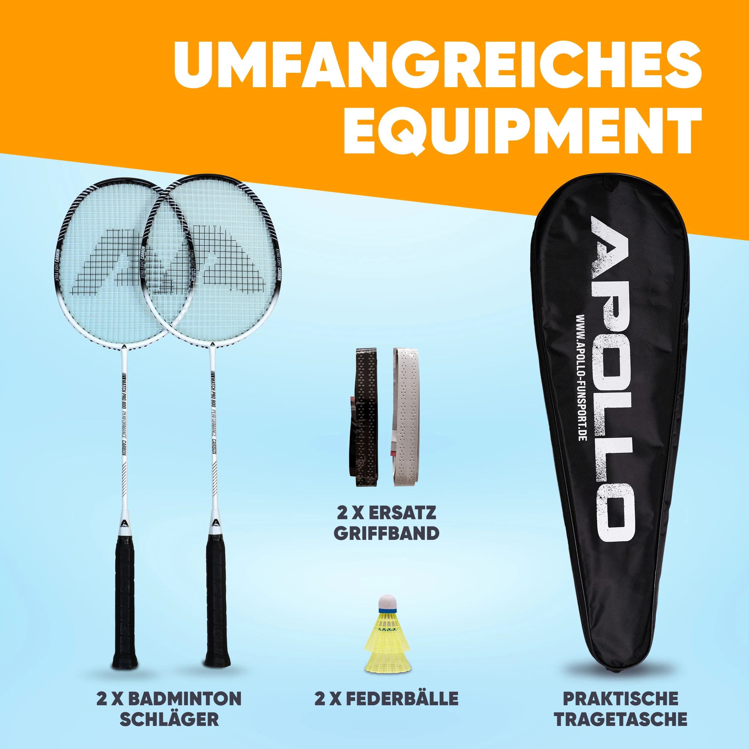 Badminton Set Match Pro 800 - inkl. Tasche, 2x Schläger, Bälle - Image 18