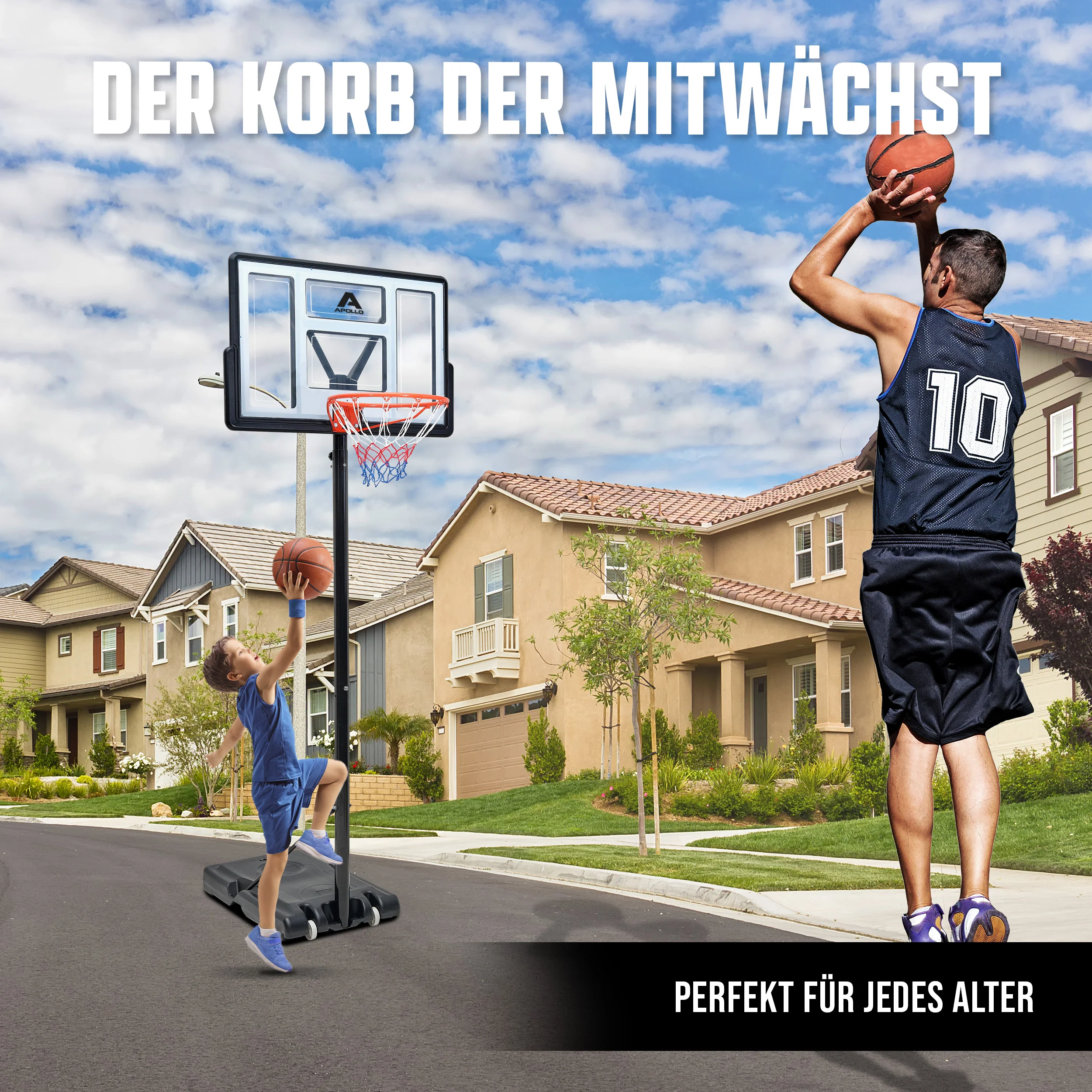 Basketballkorb mit Ständer, Rollen, Basketball und Pumpe - Image 6