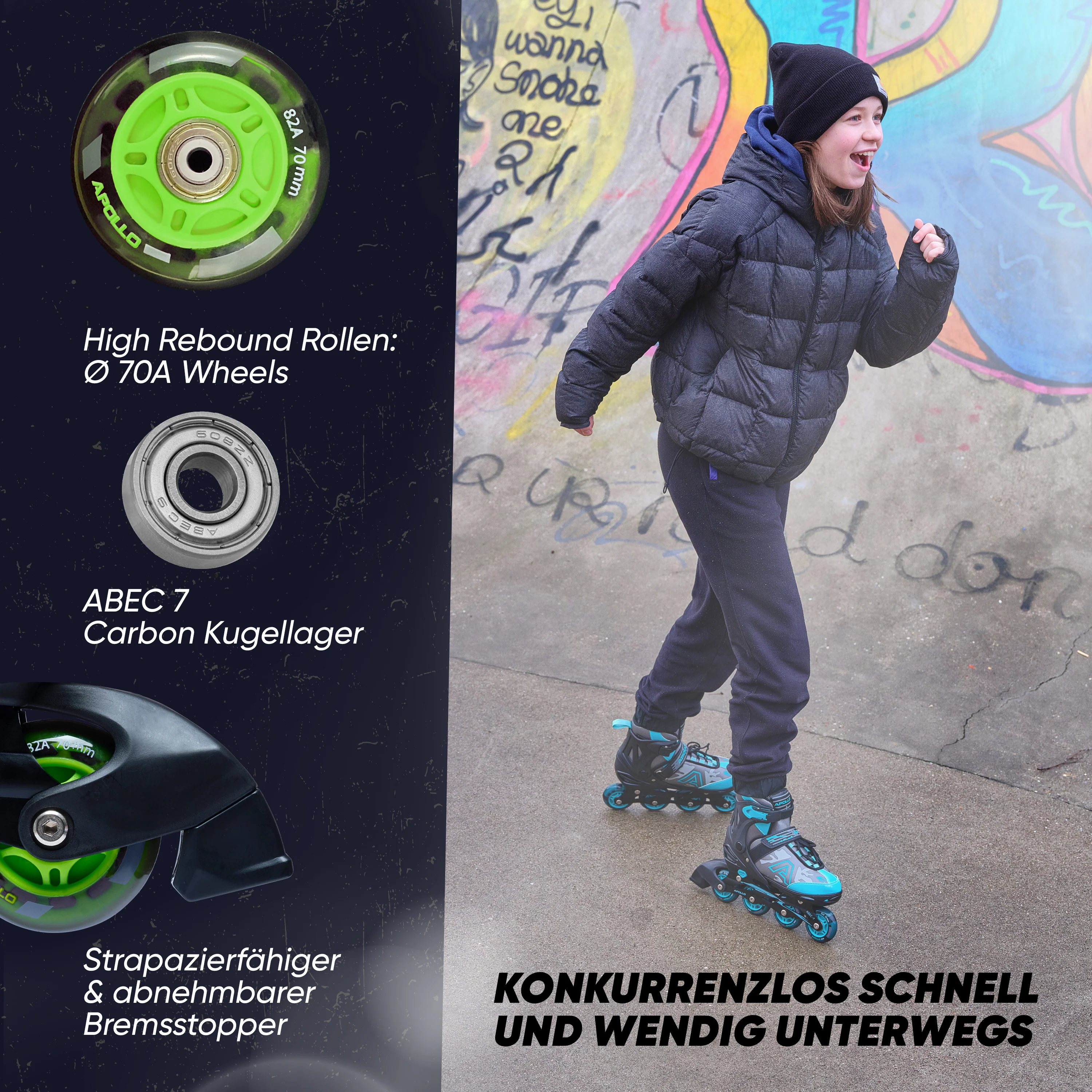 Champion Adjustable Inline Skate (Grün) - Image 5