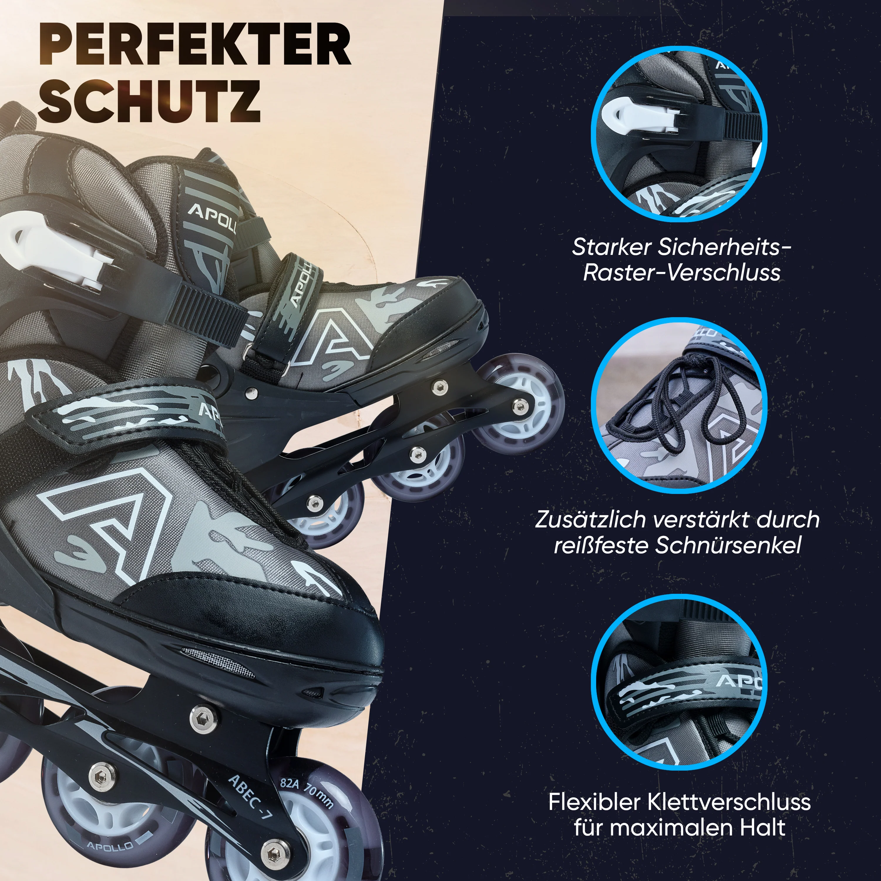 Champion Adjustable Inline Skate (Schwarz) - Image 4