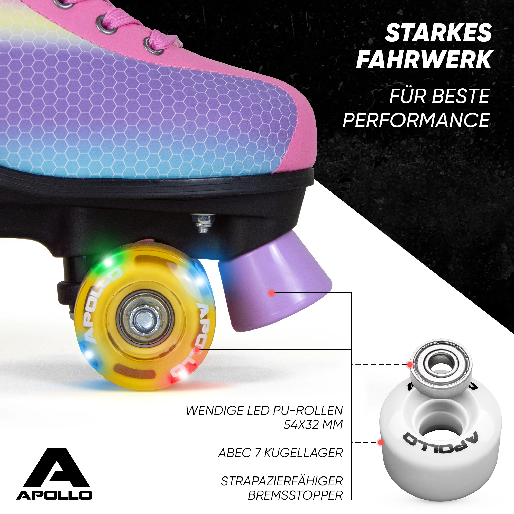 Classic Roller Rollschuhe für Kinder und Erwachsene - Dancing Queen LED - Image 5