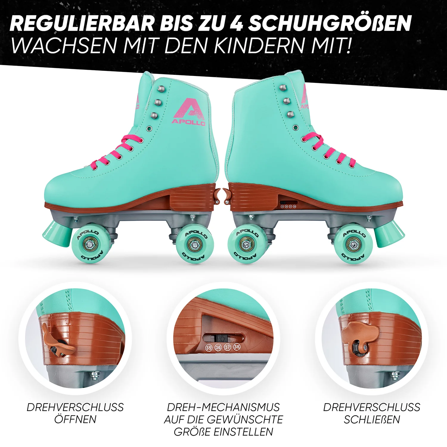 Classic Roller Rollschuhe für Kinder und Erwachsene - Lagoon - Image 3