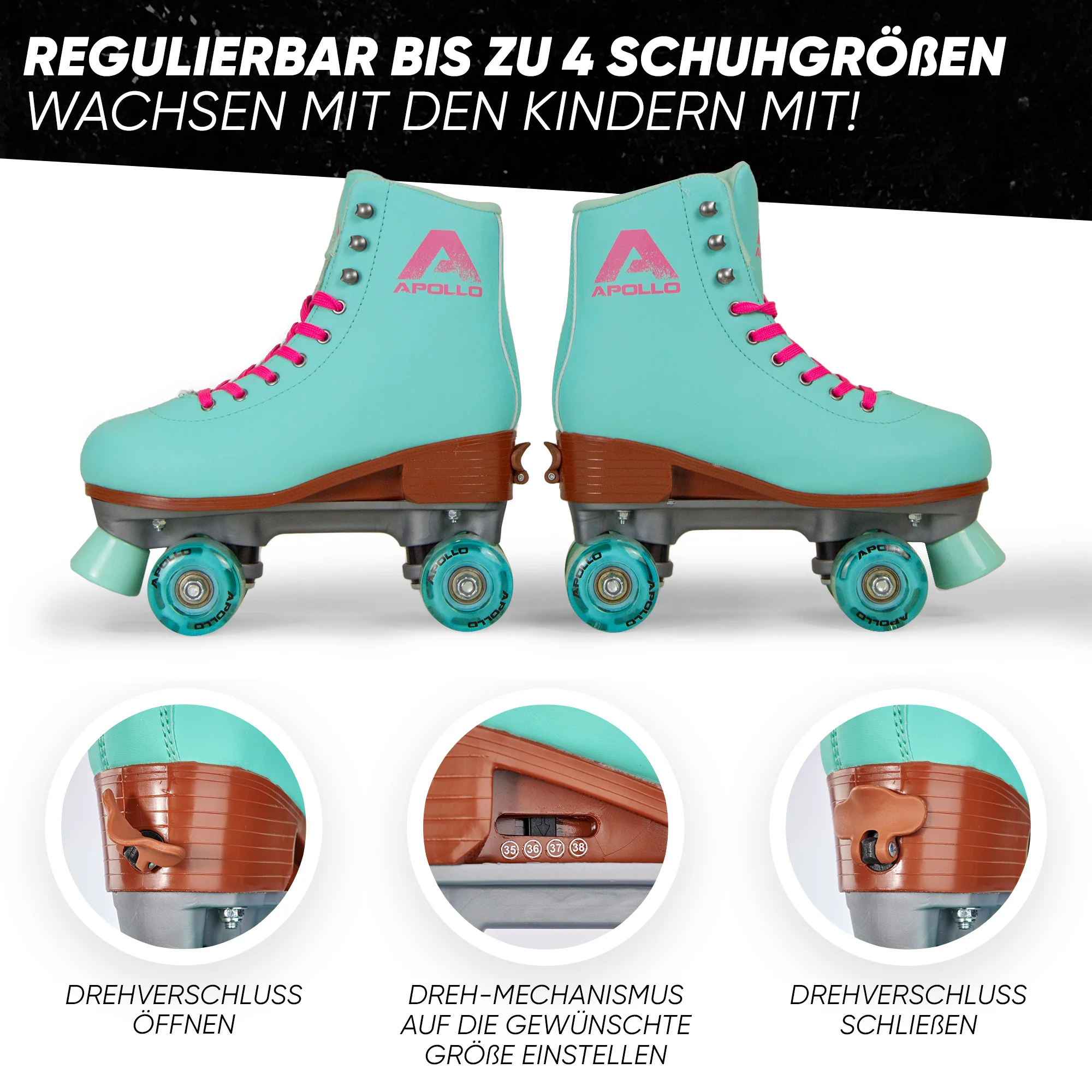 Classic Roller Rollschuhe für Kinder und Erwachsene - Lagoon LED - Image 3