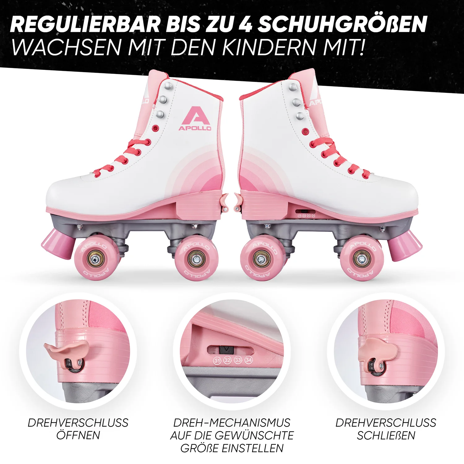 Disco Roller, Classic Roller Rollschuhe für Kinder und Erwachsene - Blossom - Image 3