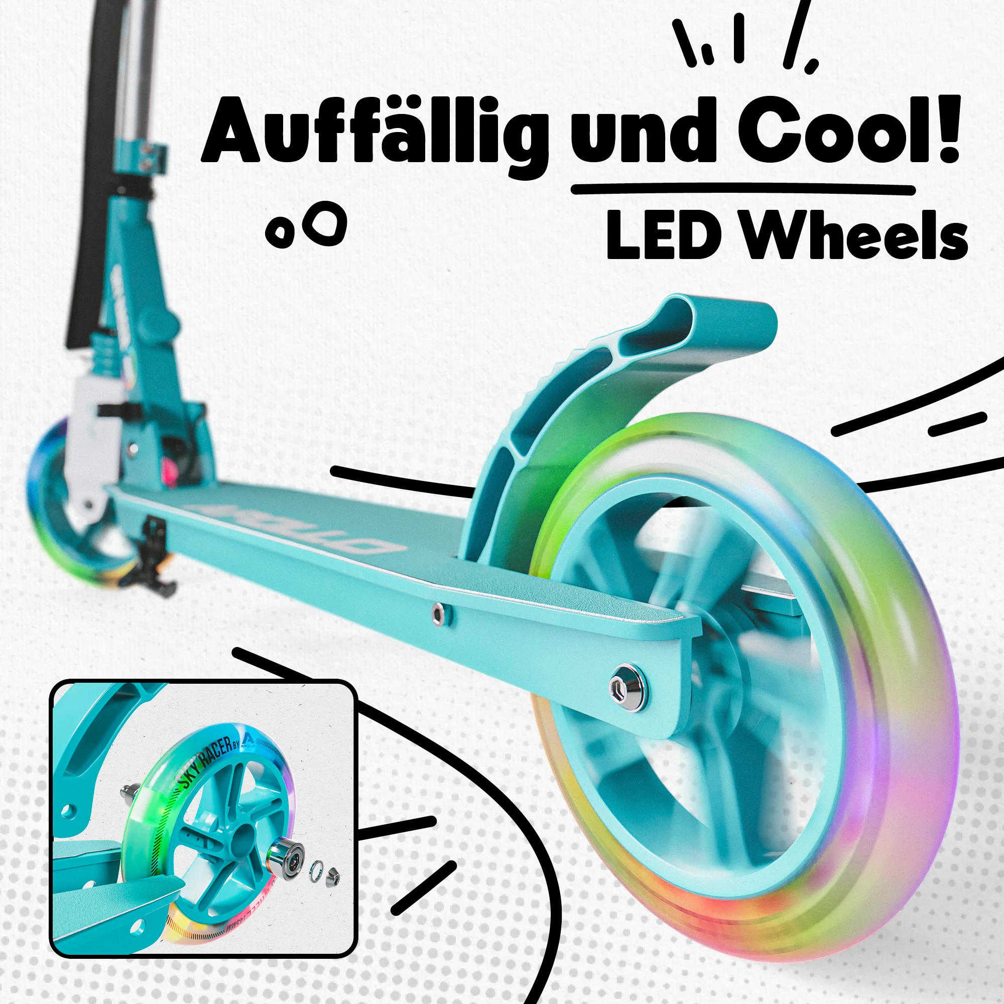 Ersatzräderset für Skyracer - 145 mm Wheel Set - von Apollo - Image 14