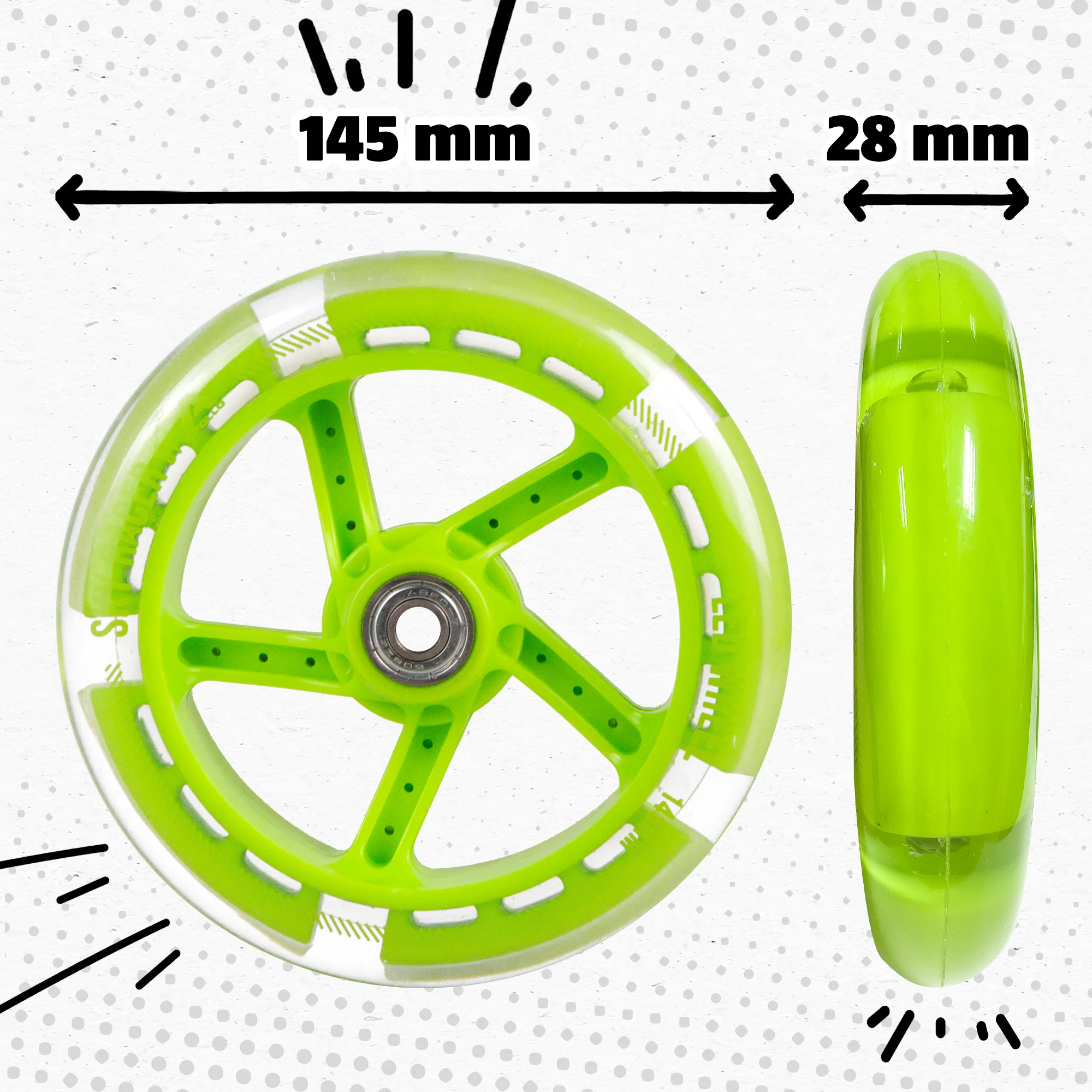 Ersatzräderset für Skyracer - 145 mm Wheel Set - von Apollo - Image 4
