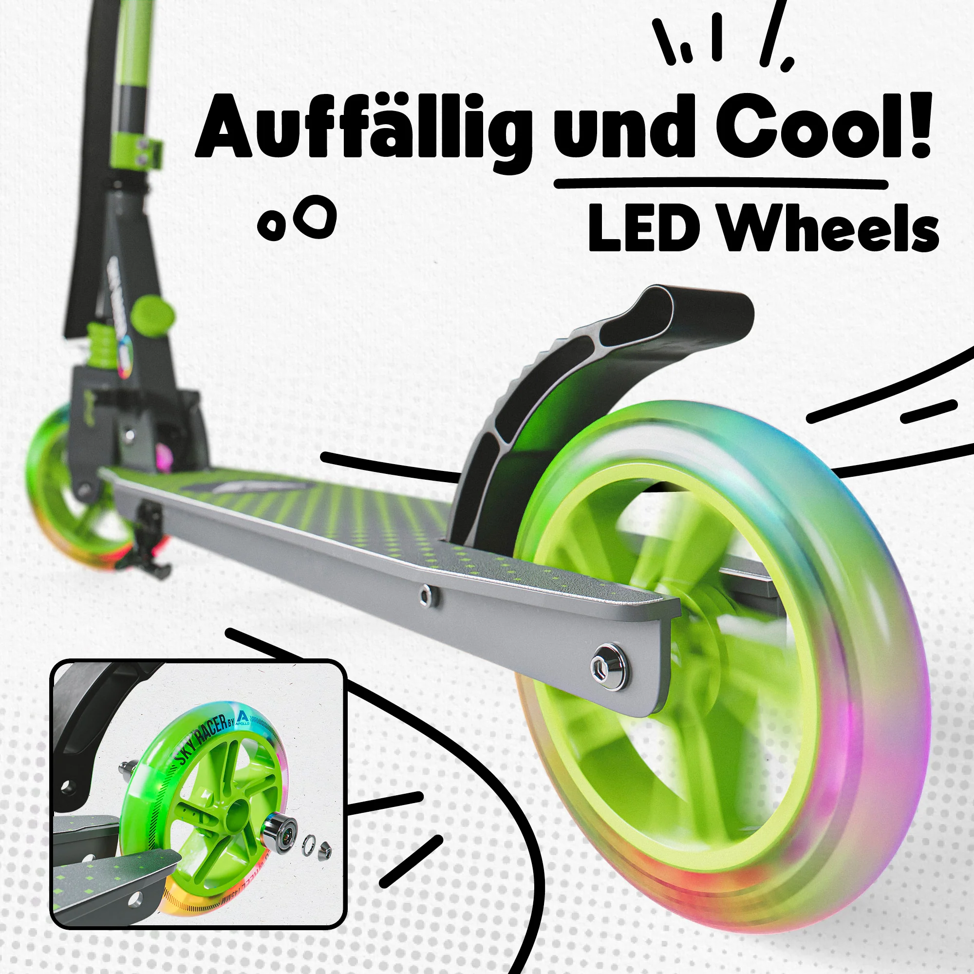 Ersatzräderset für Skyracer - 145 mm Wheel Set - von Apollo - Image 7