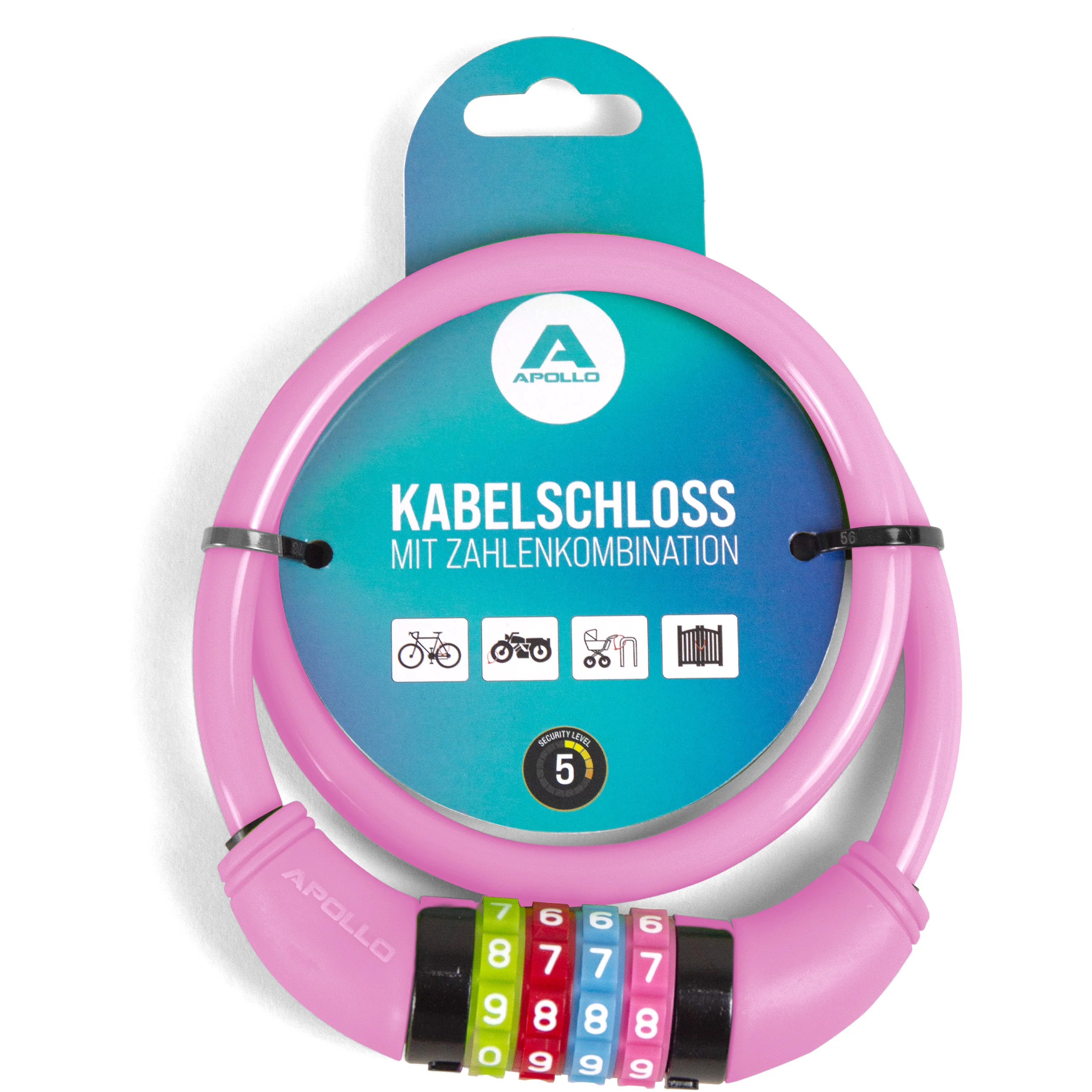 Fahrradschloss mit Zahlen für Kinder, 10x650 mm, Scooter Schloss,Zahlenschloss - Image 23