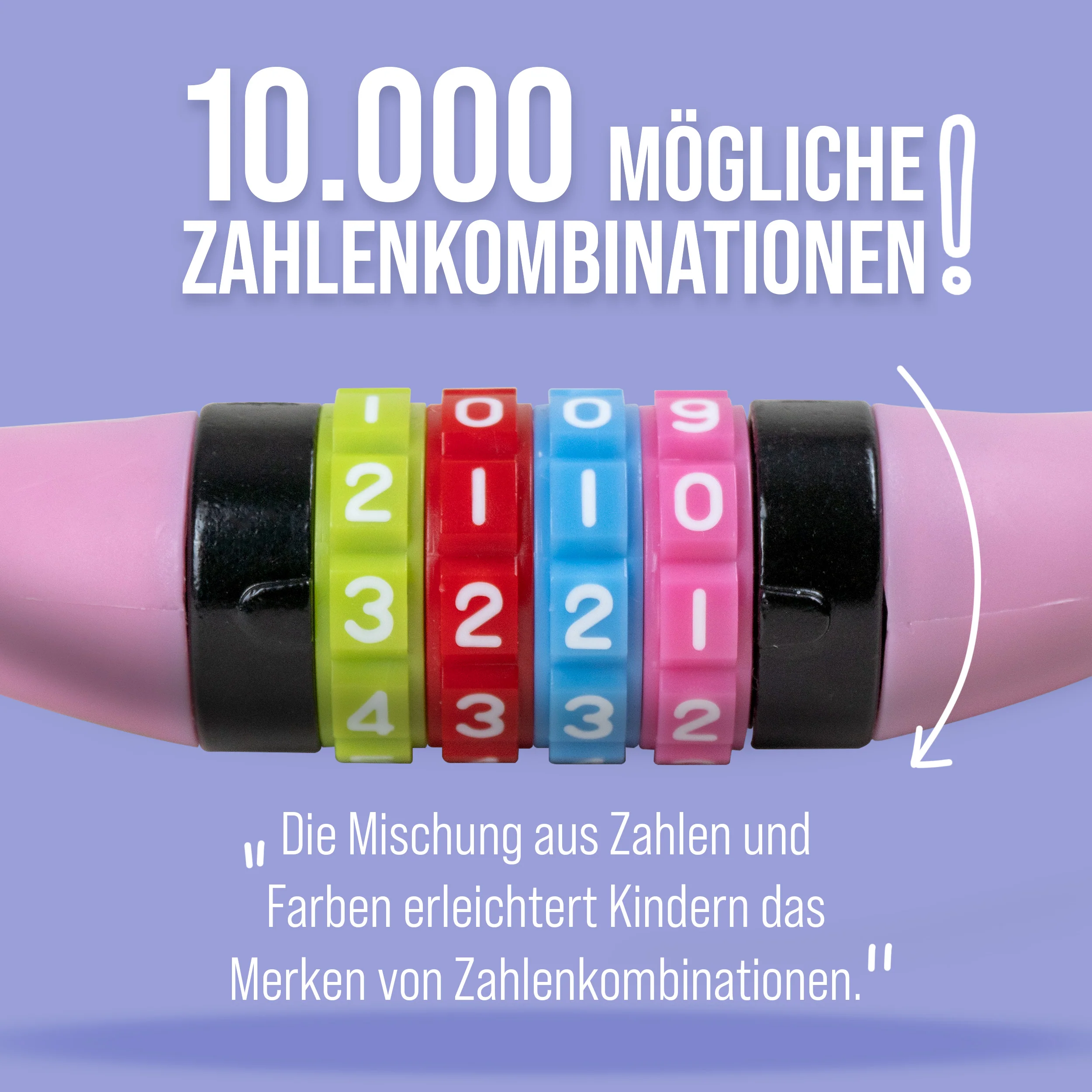 Fahrradschloss mit Zahlen für Kinder, 10x650 mm, Scooter Schloss,Zahlenschloss - Image 25