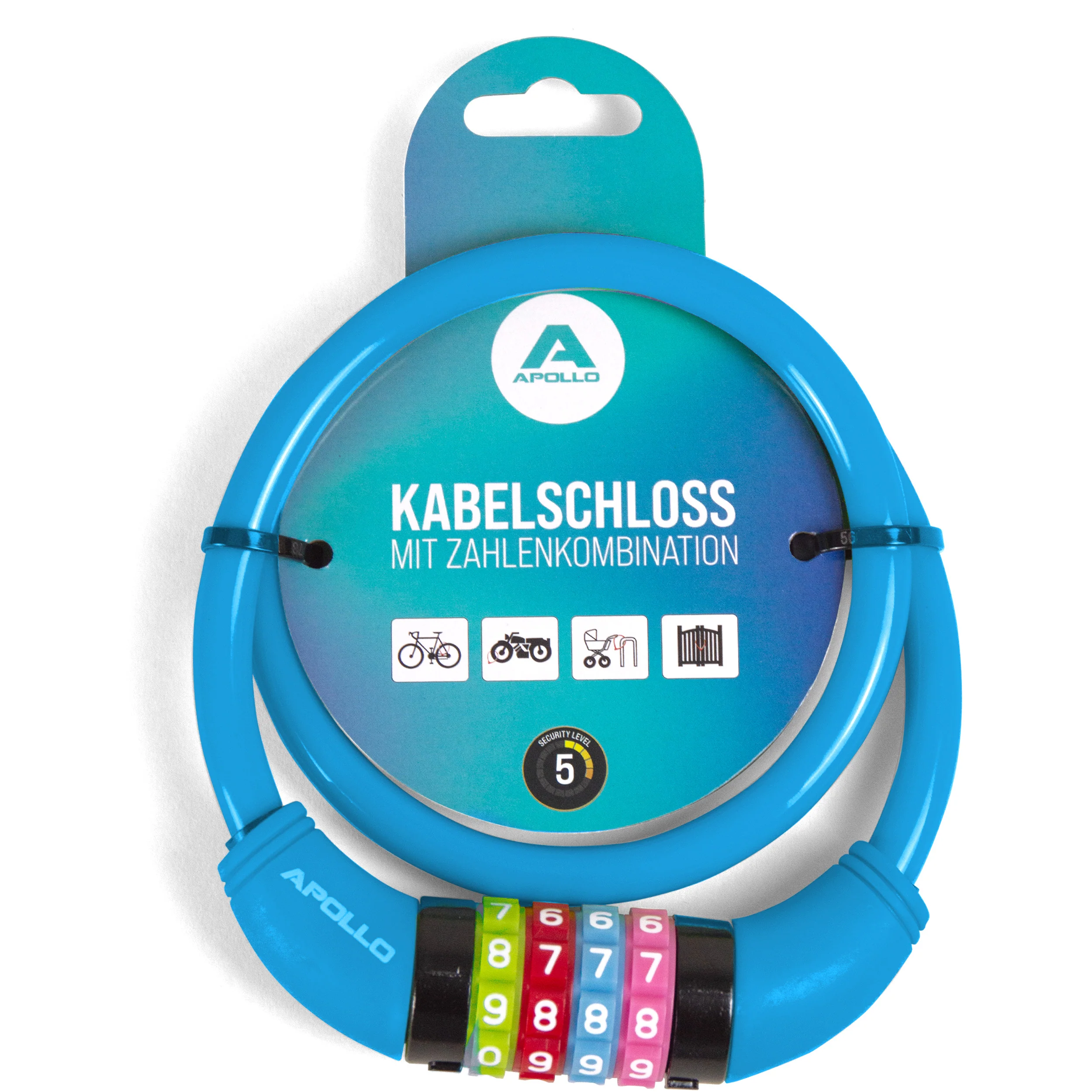 Fahrradschloss mit Zahlen für Kinder, 10x650 mm, Scooter Schloss,Zahlenschloss - Image 8