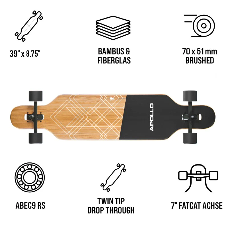 Fiberglas Longboard - Bali Slide Black - 39" inkl. T-Tool - Image 6