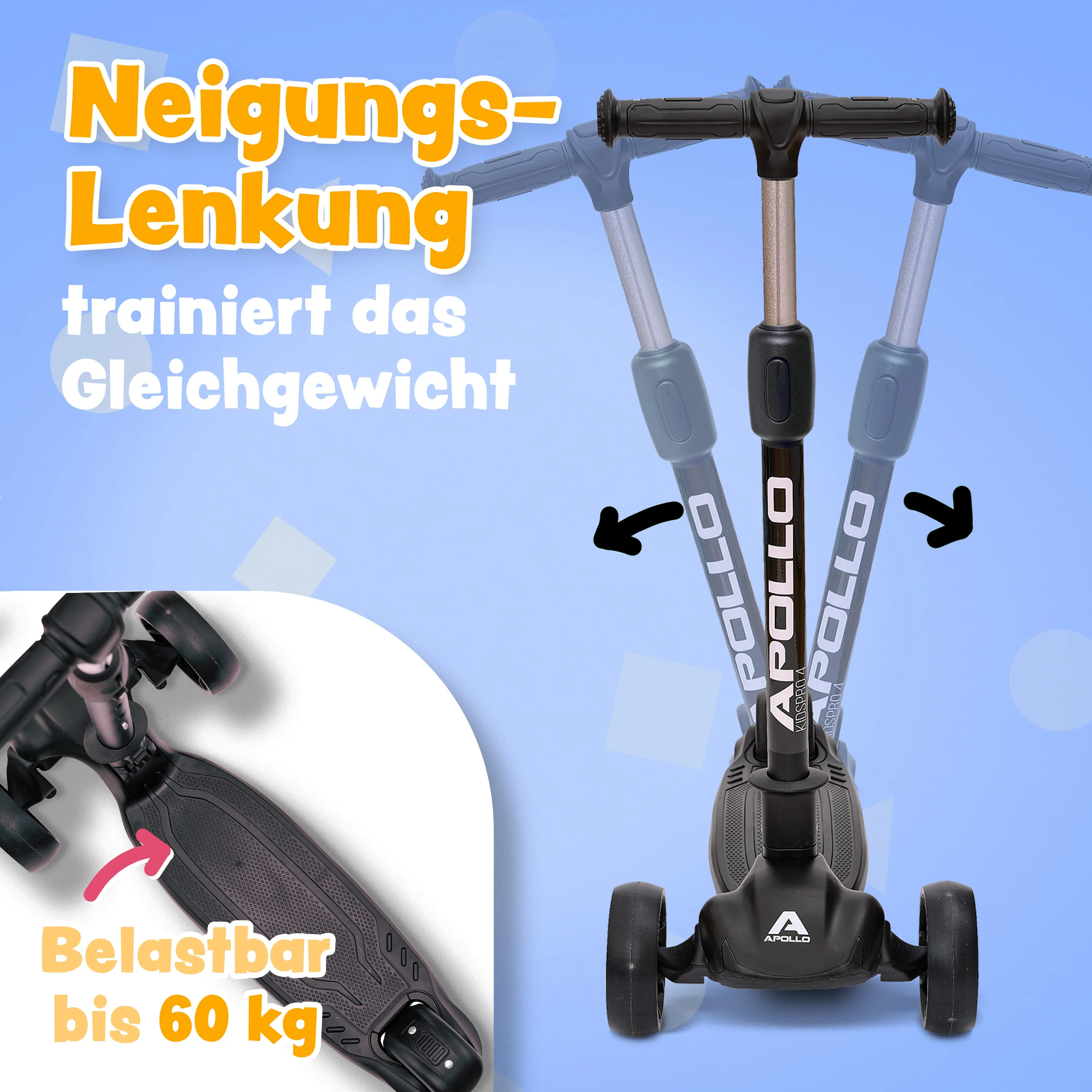 Kinderscooter "KidsPro4" klappbarer LED Roller - Image 10