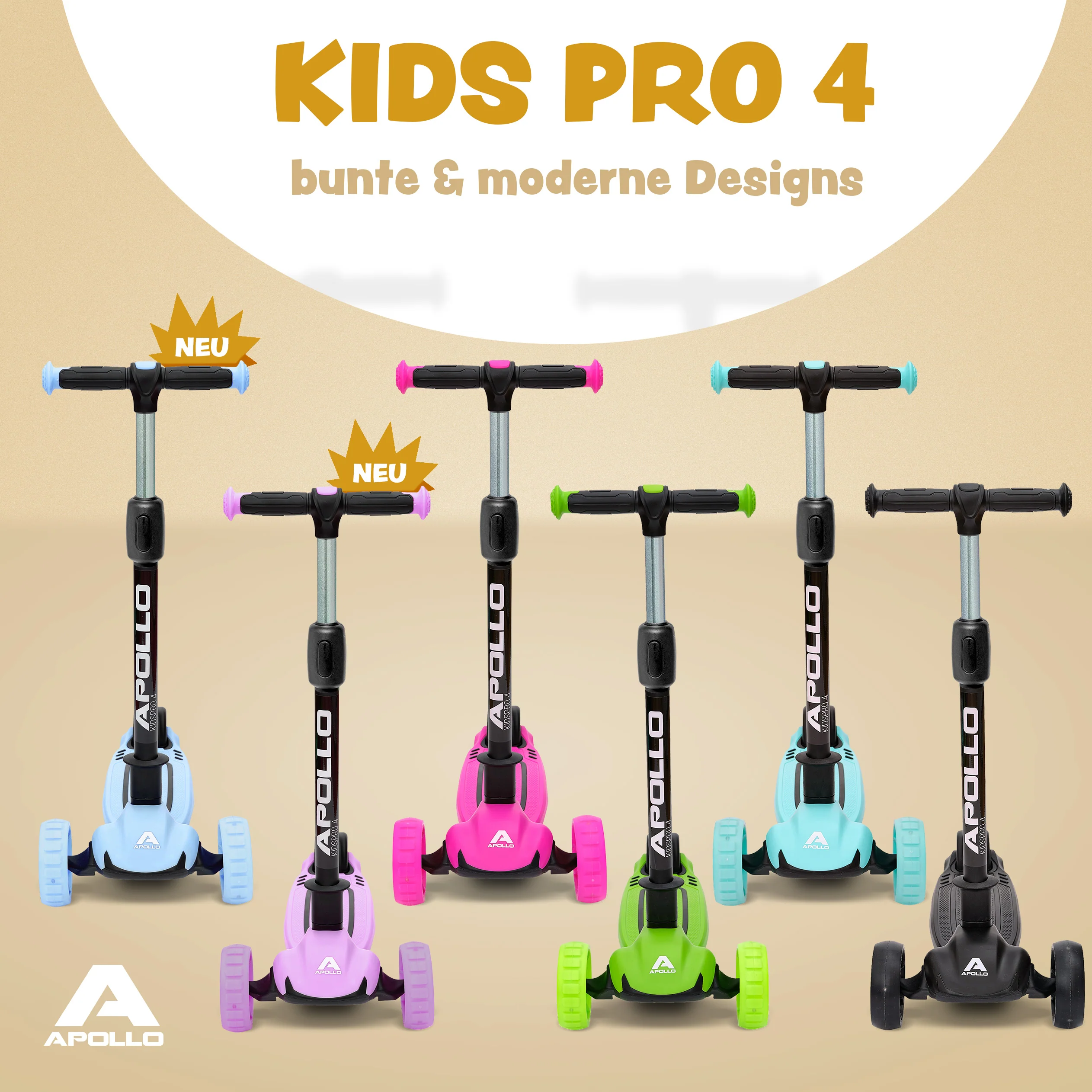 Kinderscooter "KidsPro4" klappbarer LED Roller - Image 19