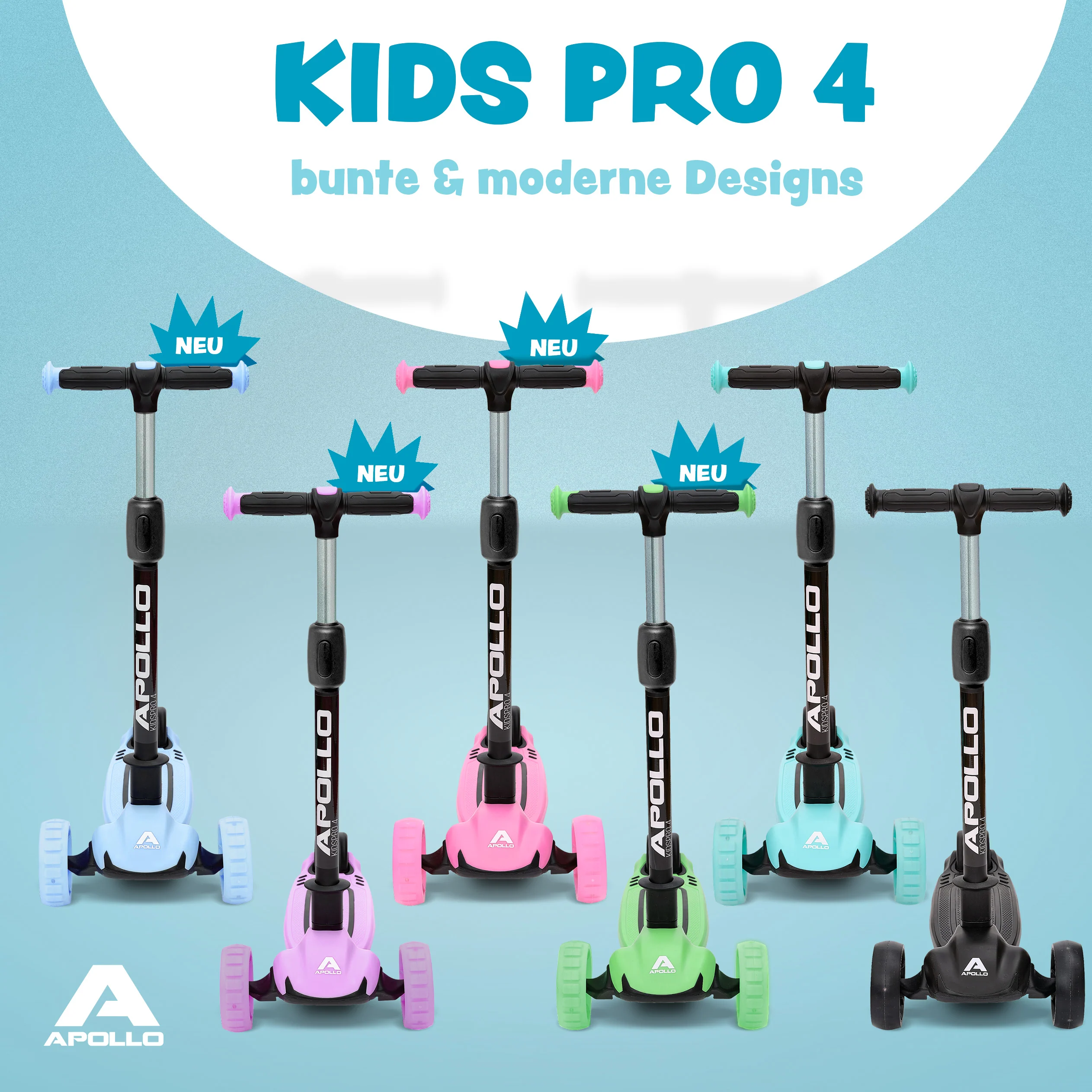 Kinderscooter "KidsPro4" klappbarer LED Roller - Image 37