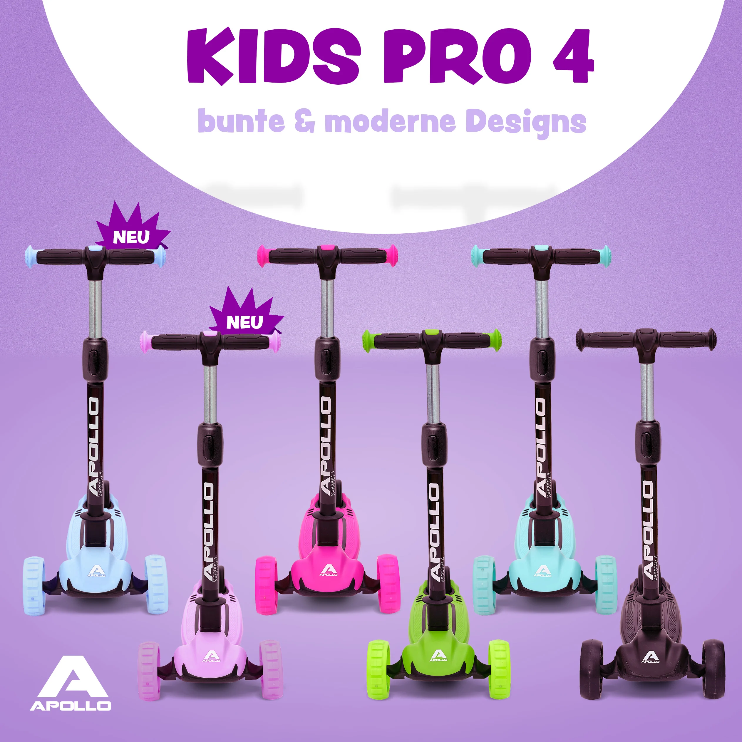 Kinderscooter "KidsPro4" klappbarer LED Roller - Image 7
