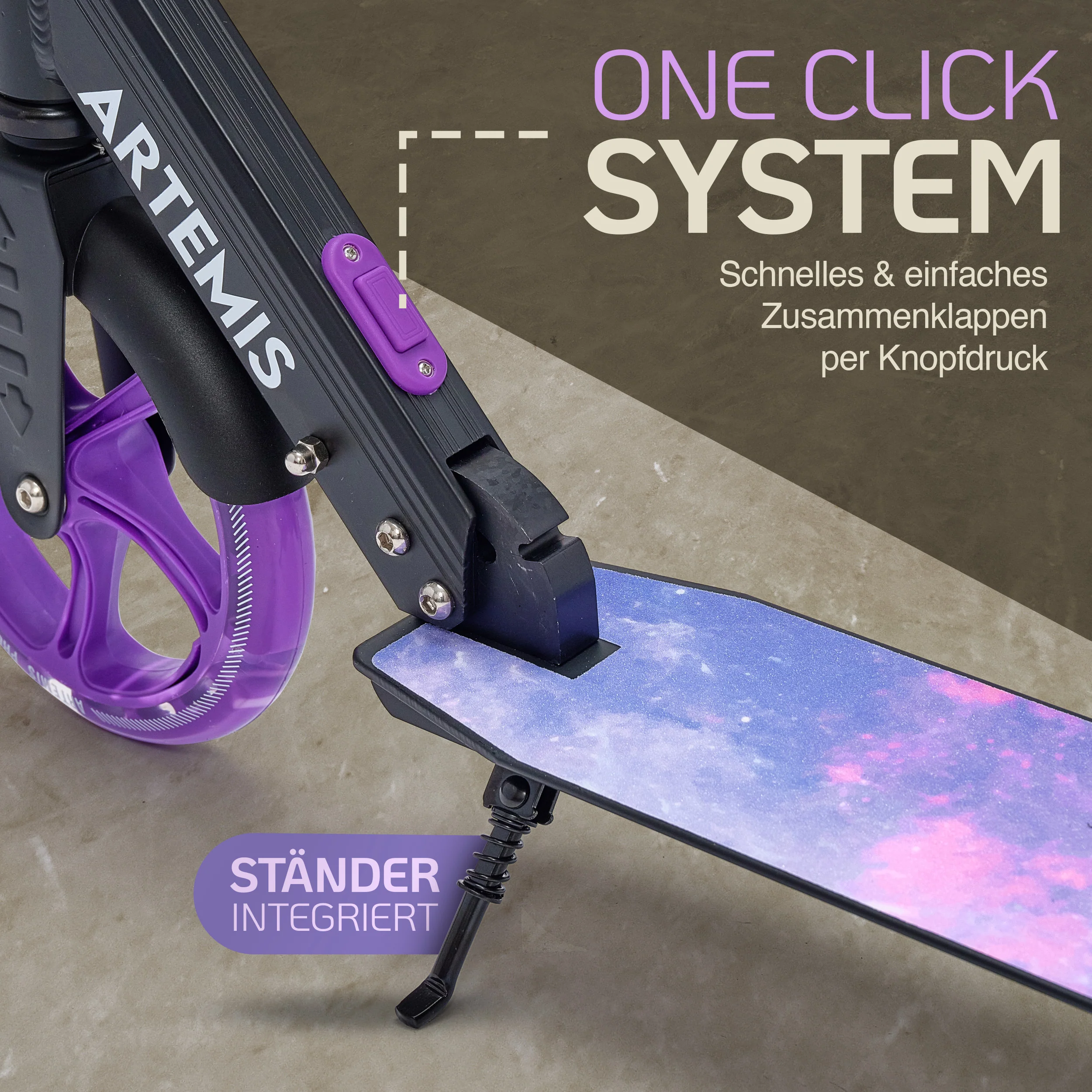 Klappbarer City Roller "Artemis" höhenverstellbarer Tretroller für Kinder & Jugendliche - Image 13
