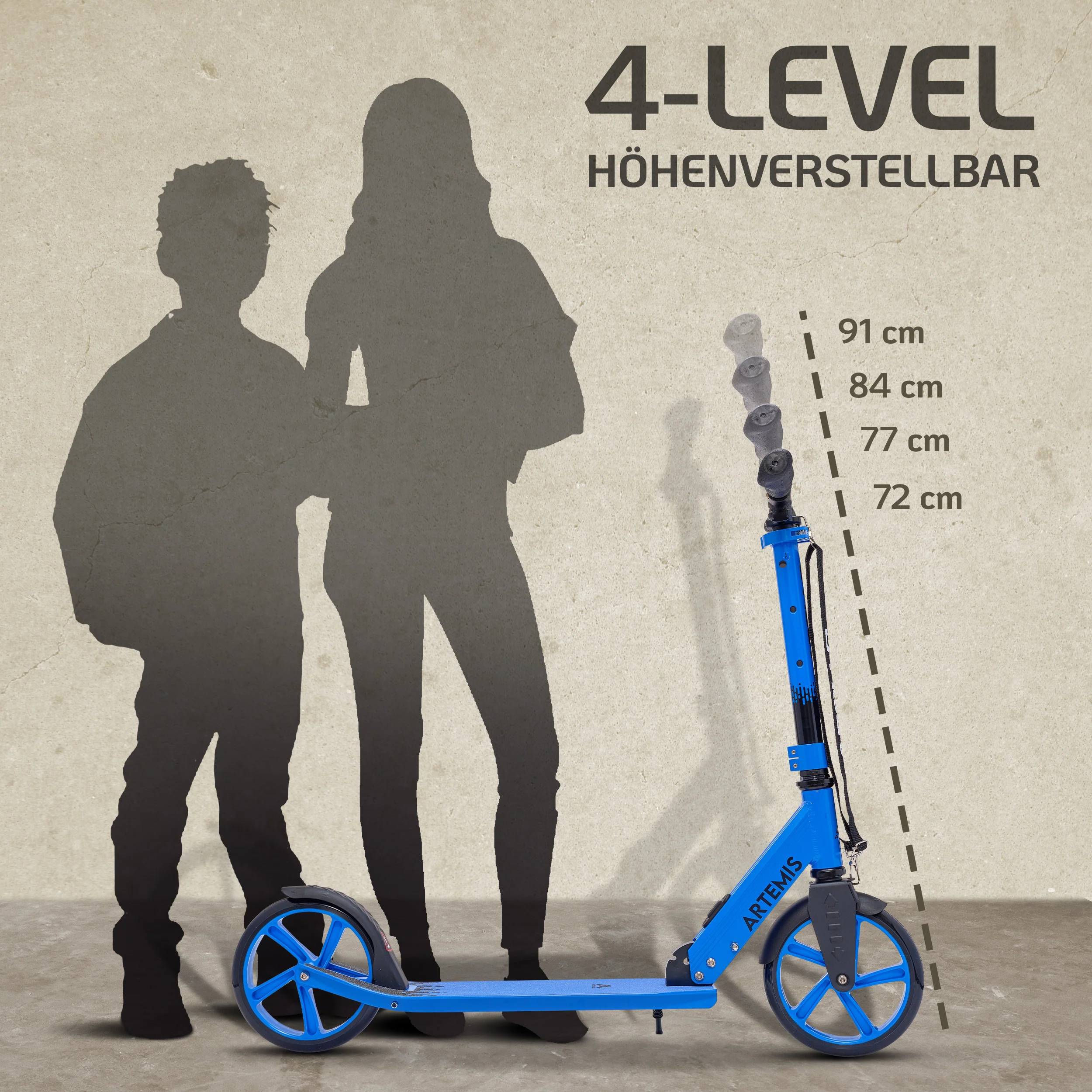 Klappbarer City Roller "Artemis" höhenverstellbarer Tretroller für Kinder & Jugendliche - Image 22