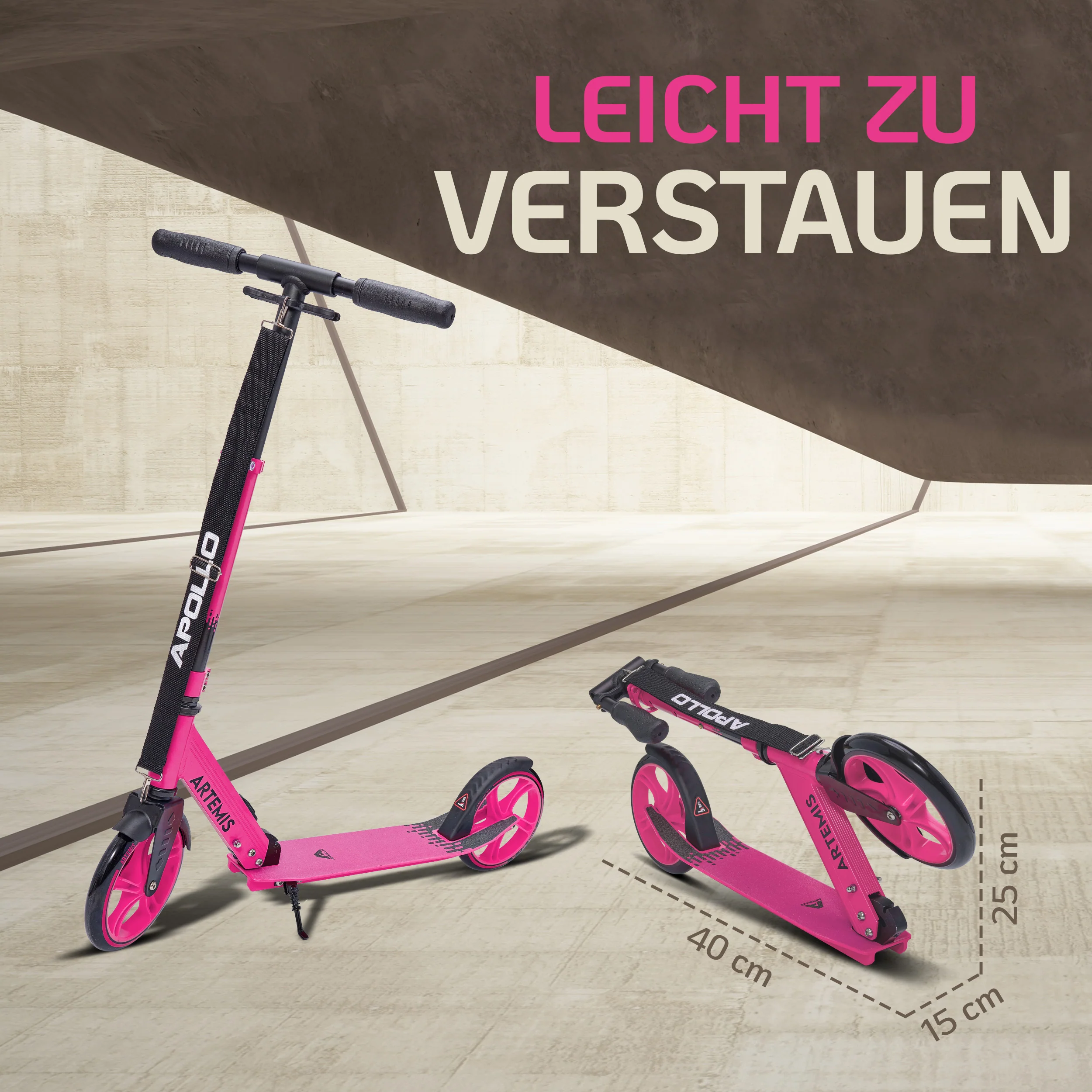Klappbarer City Roller "Artemis" höhenverstellbarer Tretroller für Kinder & Jugendliche - Image 25