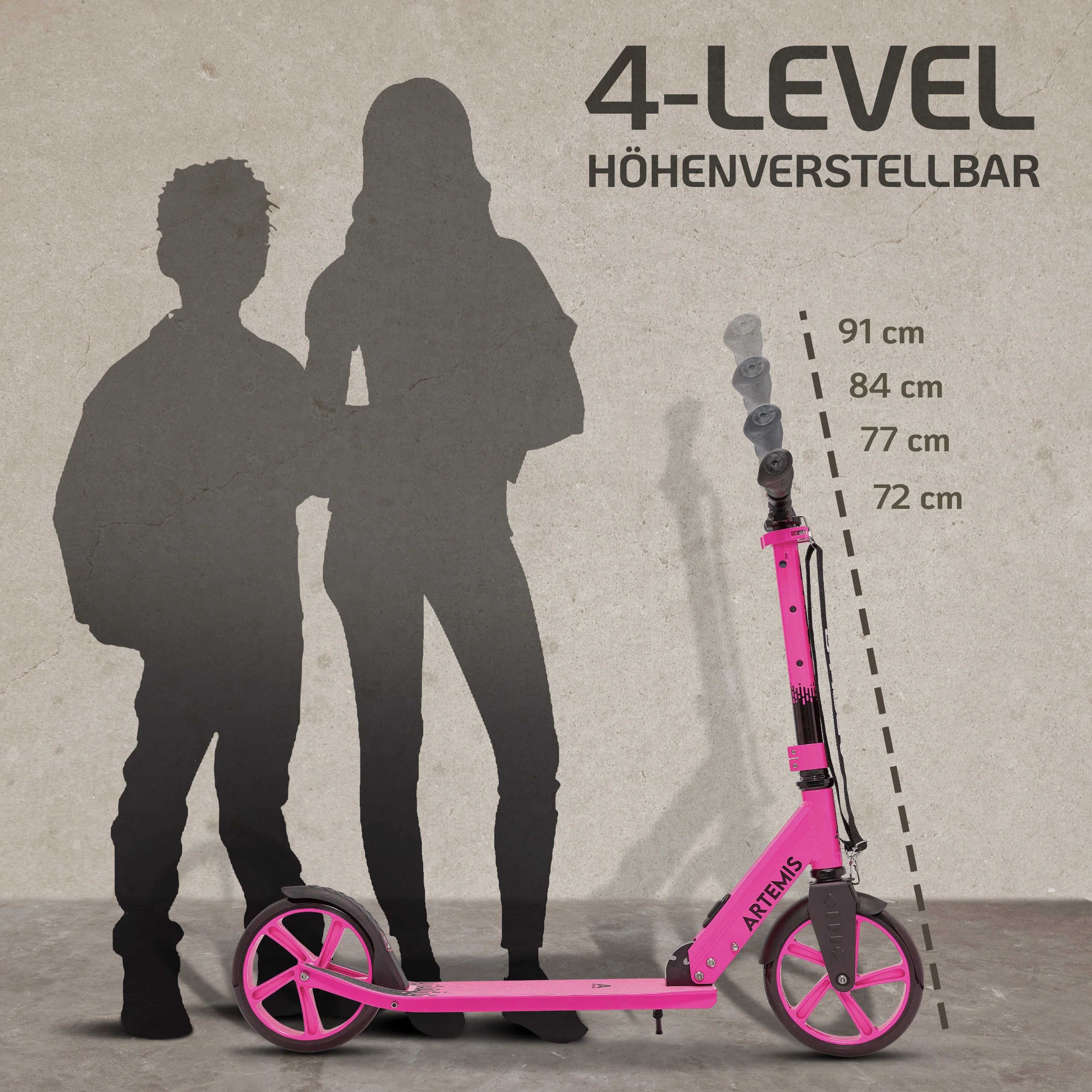 Klappbarer City Roller "Artemis" höhenverstellbarer Tretroller für Kinder & Jugendliche - Image 29