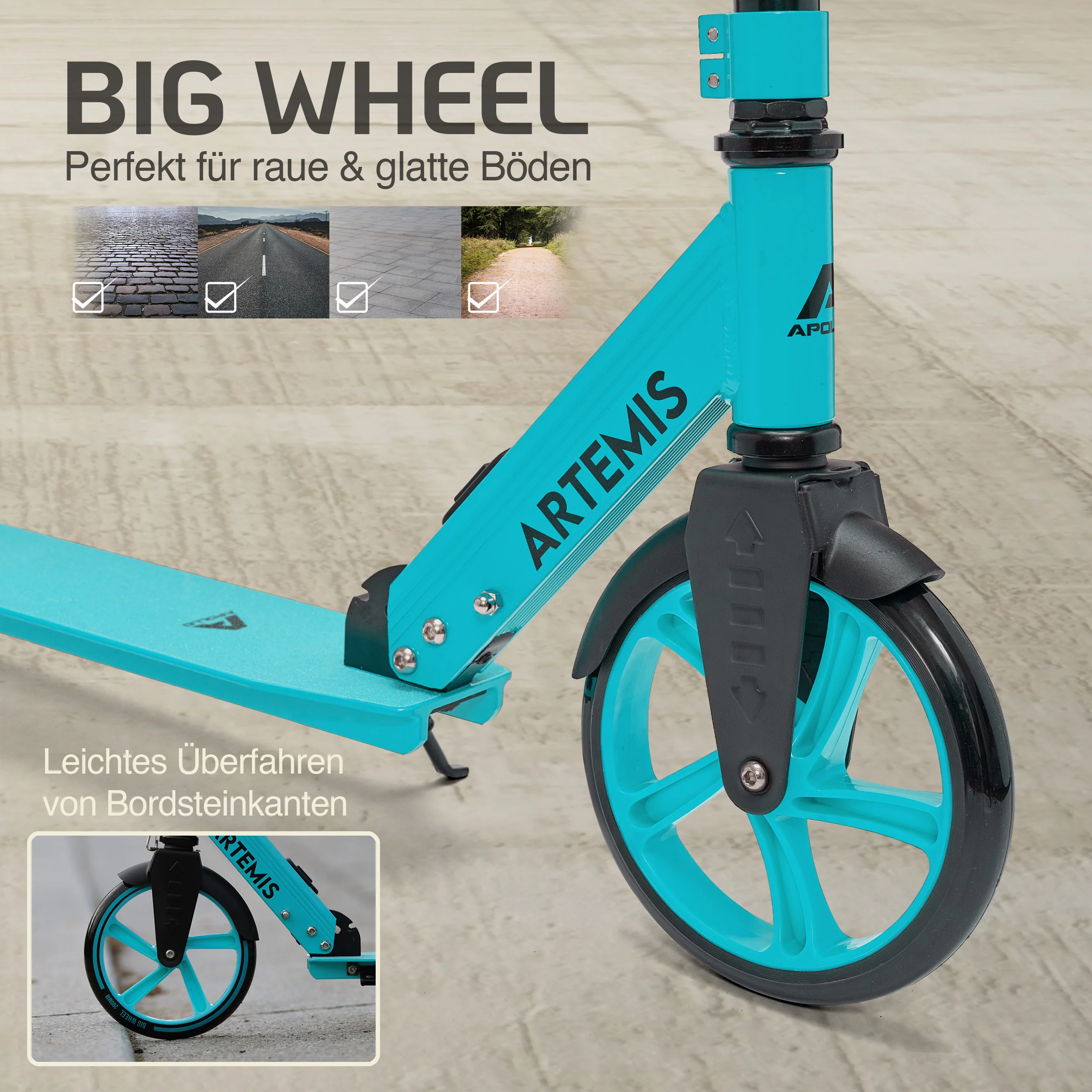 Klappbarer City Roller "Artemis" höhenverstellbarer Tretroller für Kinder & Jugendliche - Image 35