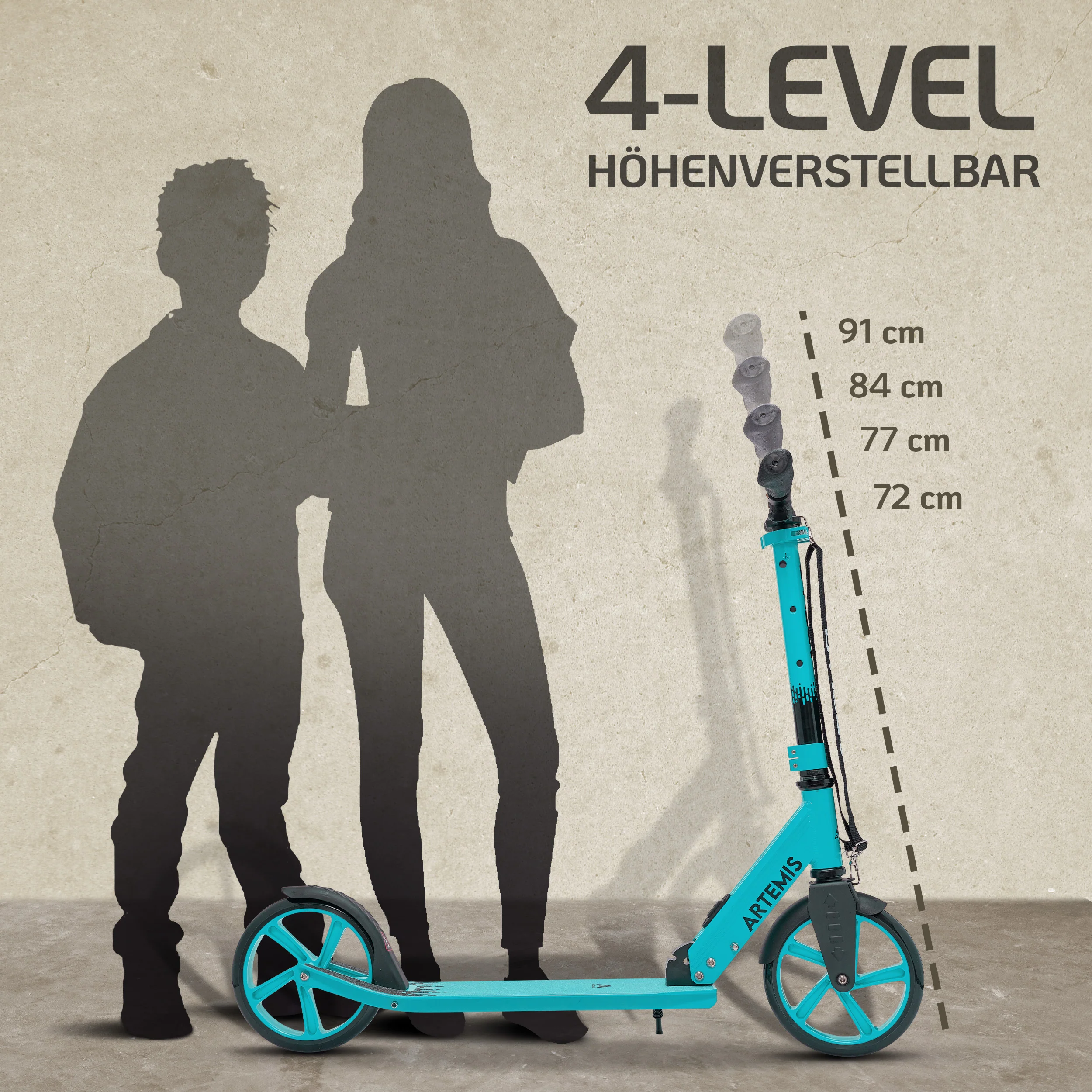 Klappbarer City Roller "Artemis" höhenverstellbarer Tretroller für Kinder & Jugendliche - Image 36
