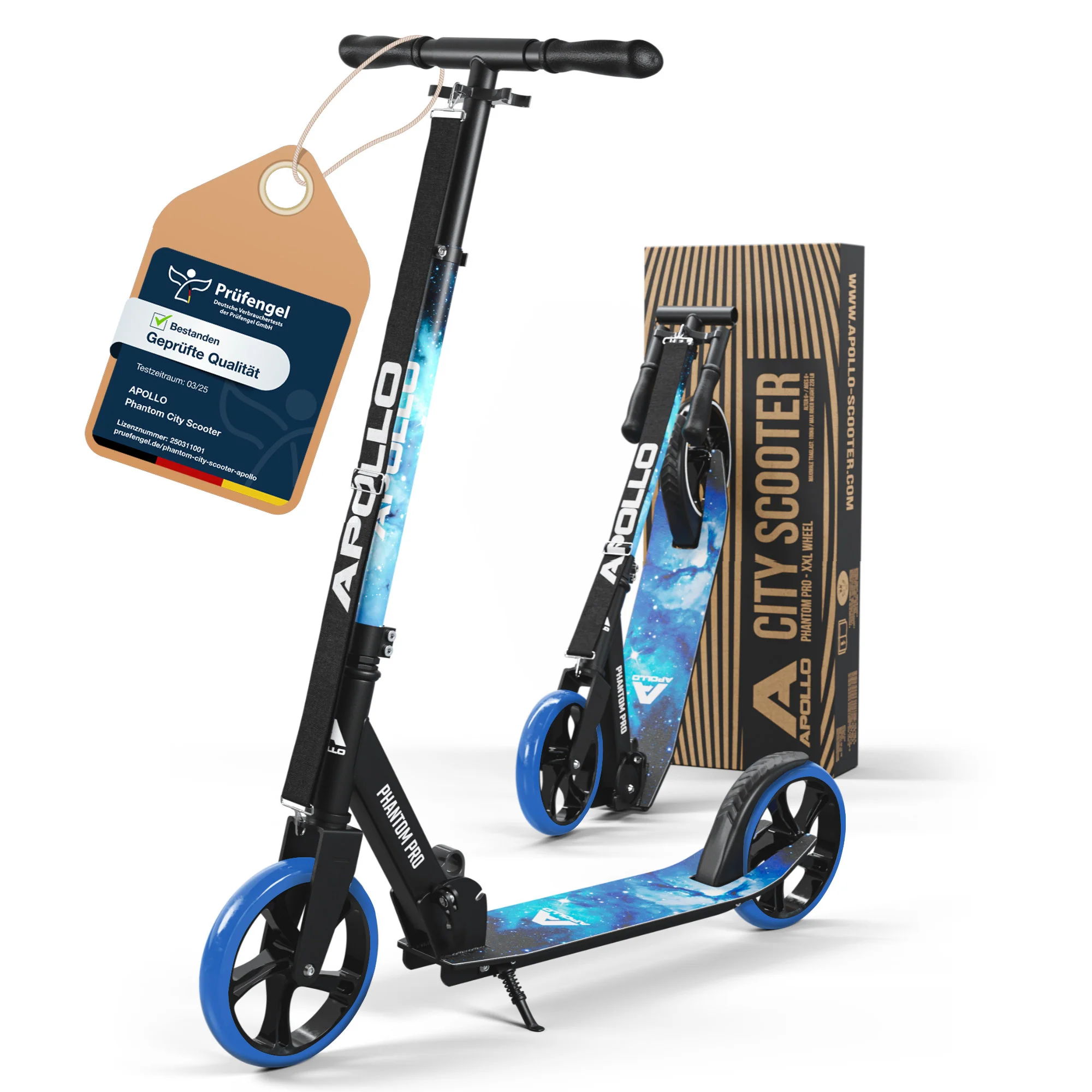Klappbarer City Roller für Kinder "Phantom" höhenverstellbarer Tretroller - Image 14
