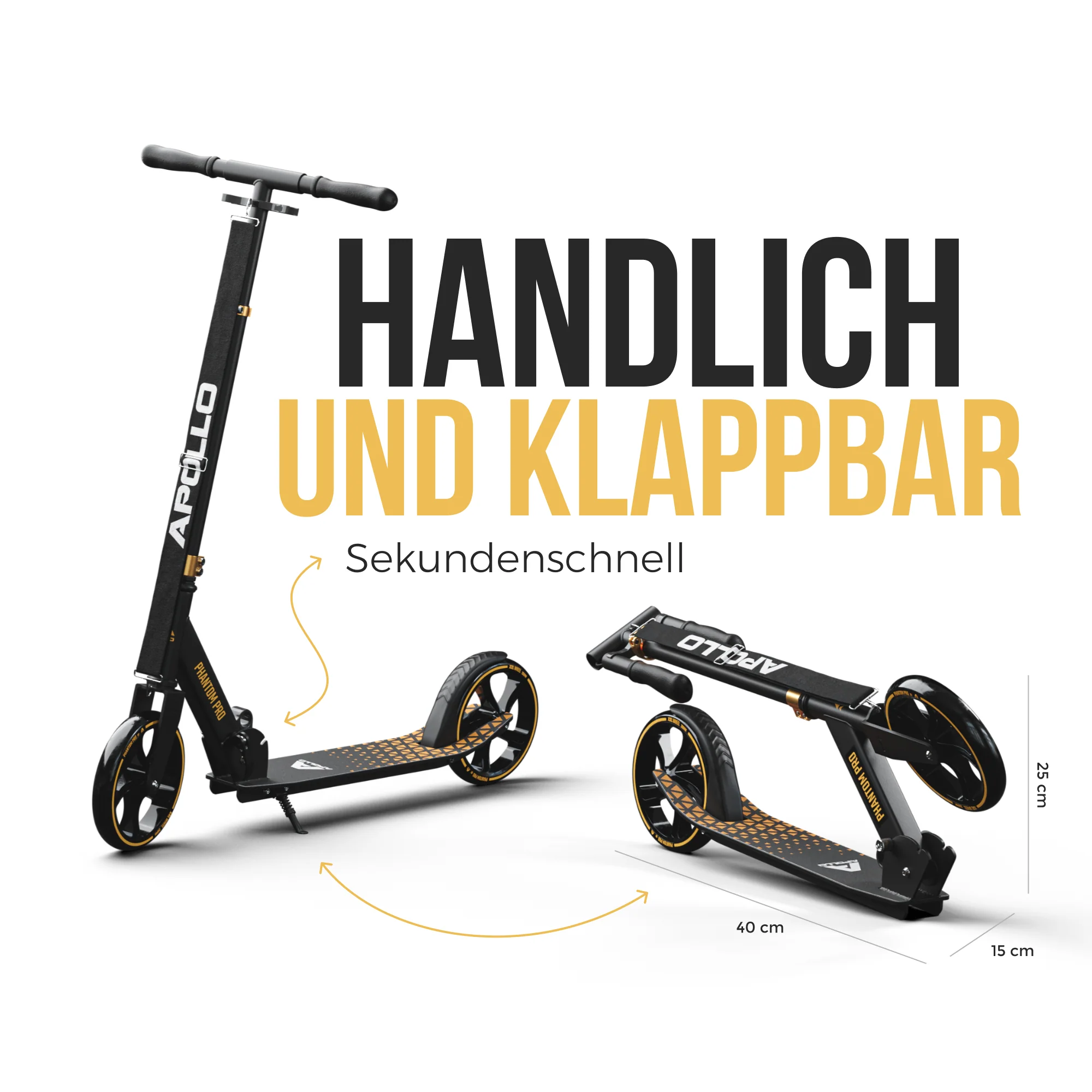 Klappbarer City Roller für Kinder "Phantom" höhenverstellbarer Tretroller - Image 30