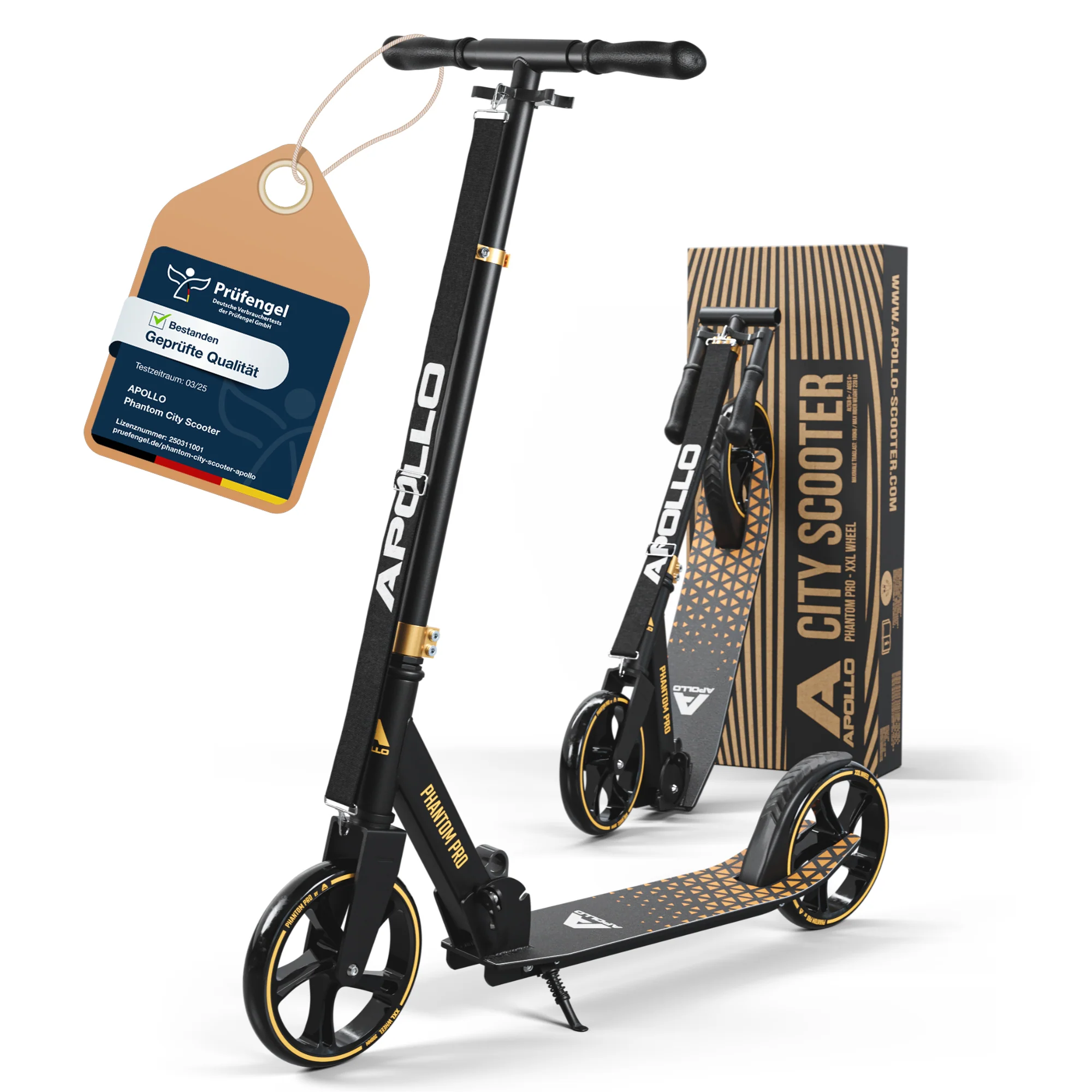 Klappbarer City Roller für Kinder "Phantom" höhenverstellbarer Tretroller - Image 35